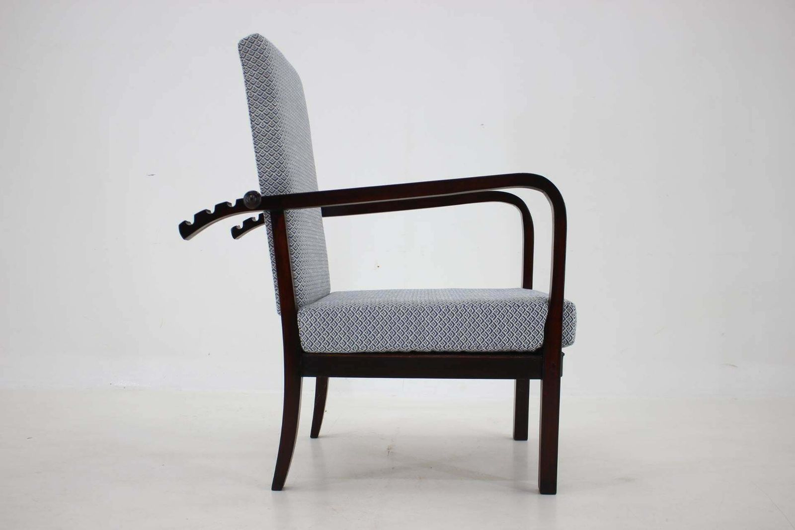 1940s Restored Beech Adjustable Armchair, Czechoslovakia photo furniture