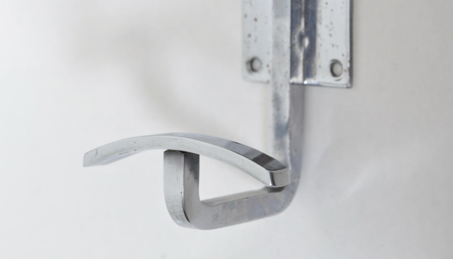 Home Decor Rare Pair Chrome Steel Jean Royere Coat Hooks Racks Hangers Mid Century French 1950s Modernist photo
