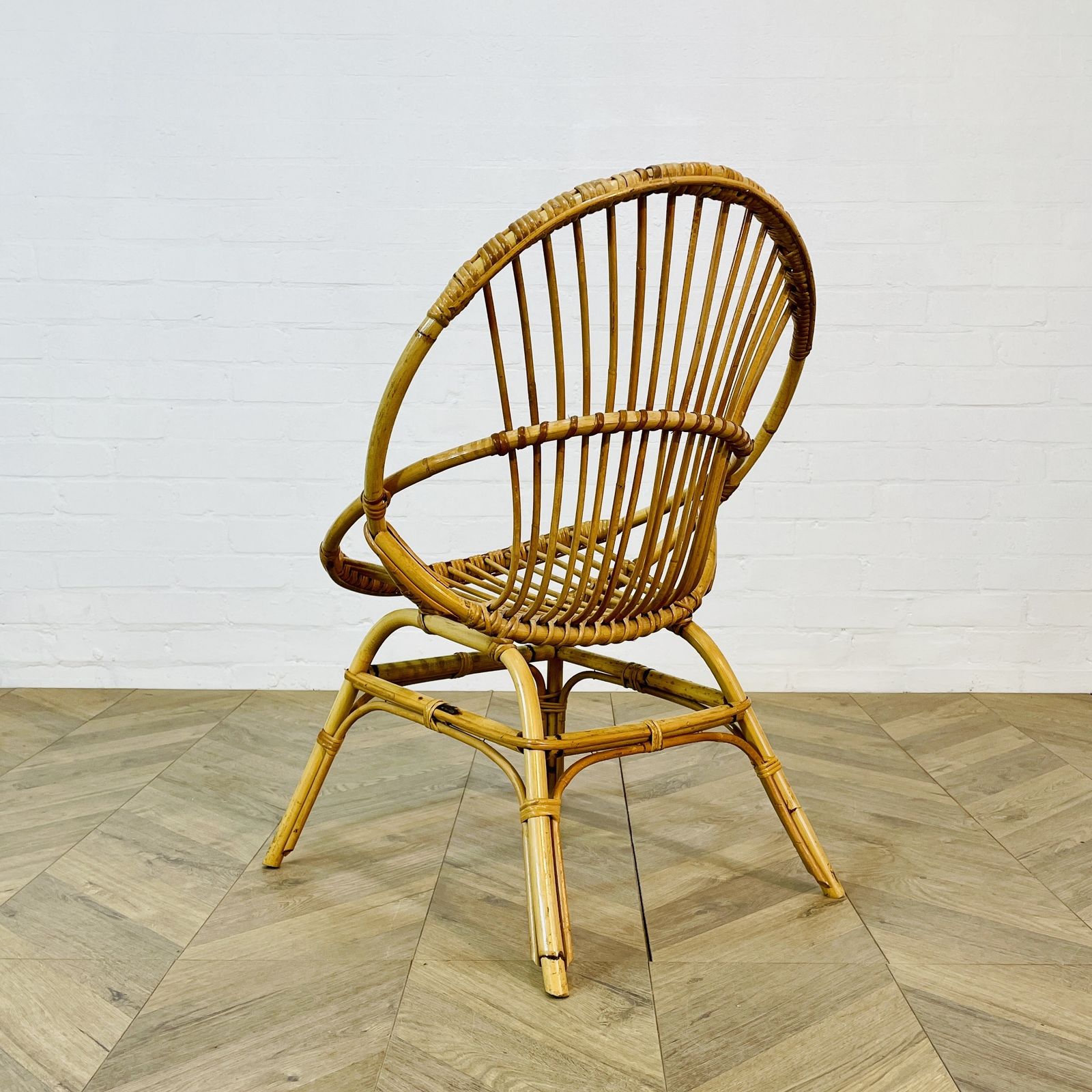 Vintage Franco Albini Style Rattan Chair, 1970s photo 295.0