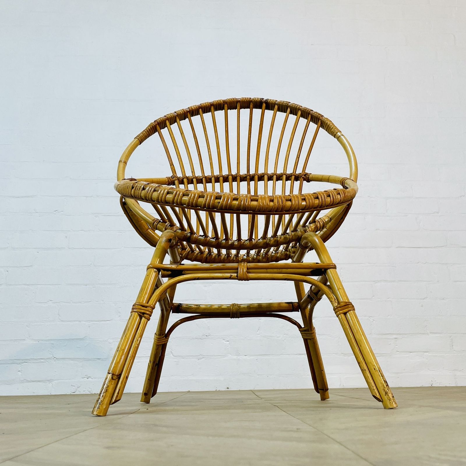 photo furniture Vintage Franco Albini Style Rattan Chair, 1970s