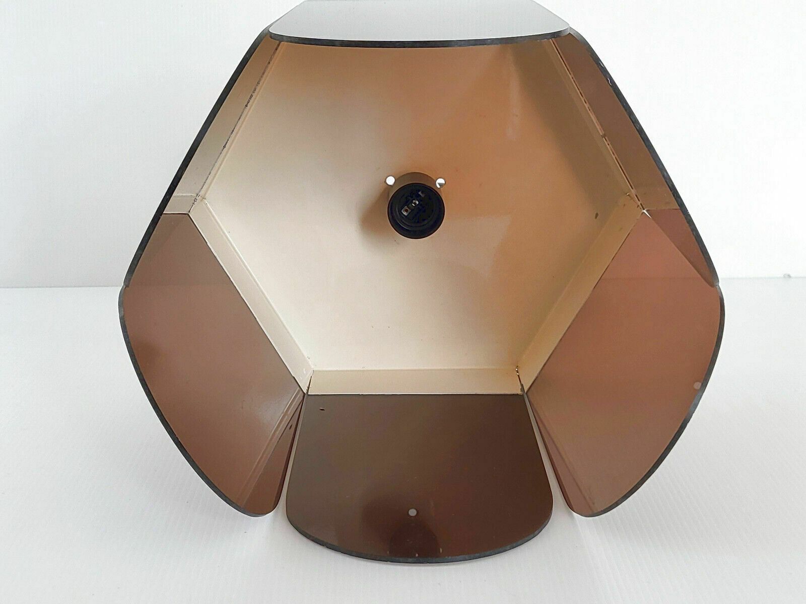 Vintage Pendant Chandelier 1960 Smoked Plexiglas & Chrome Steel 60s Space Age photo buy