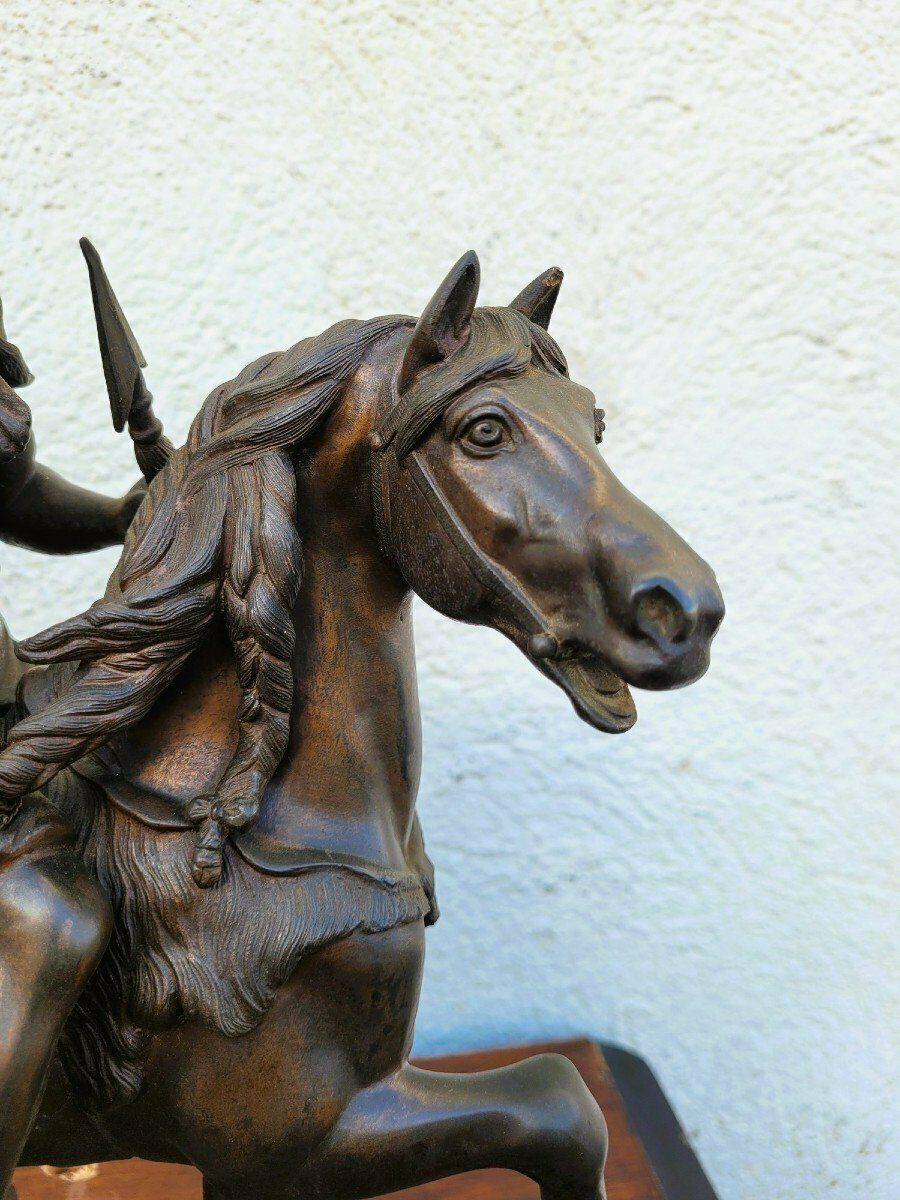 Gaulish Chef On Horseback In Bronze, 19th Century photo for sale