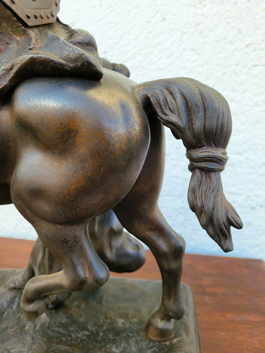 Gaulish Chef On Horseback In Bronze, 19th Century photo buy