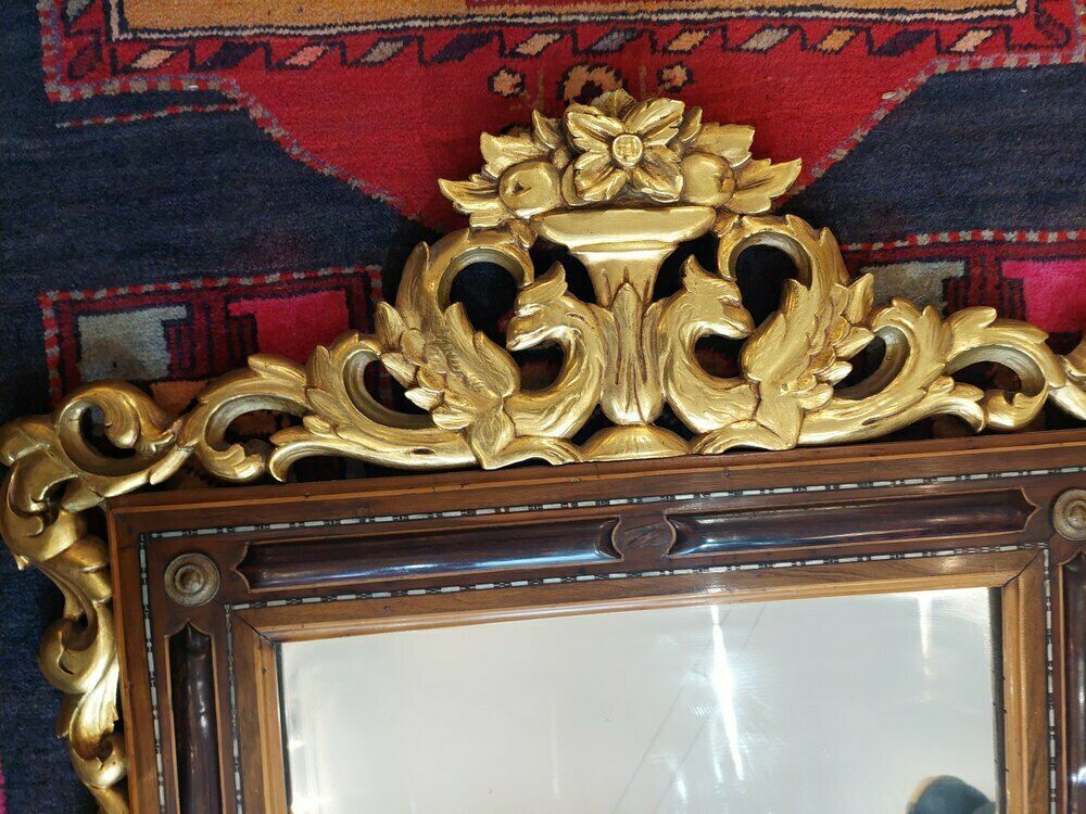 Rosewood & Mahogany Wall Mirror photo for sale