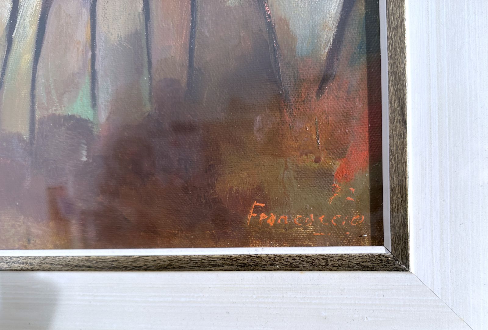 Oil On Canvas   Country Scene Signed Francaccio '77 photo vinterior
