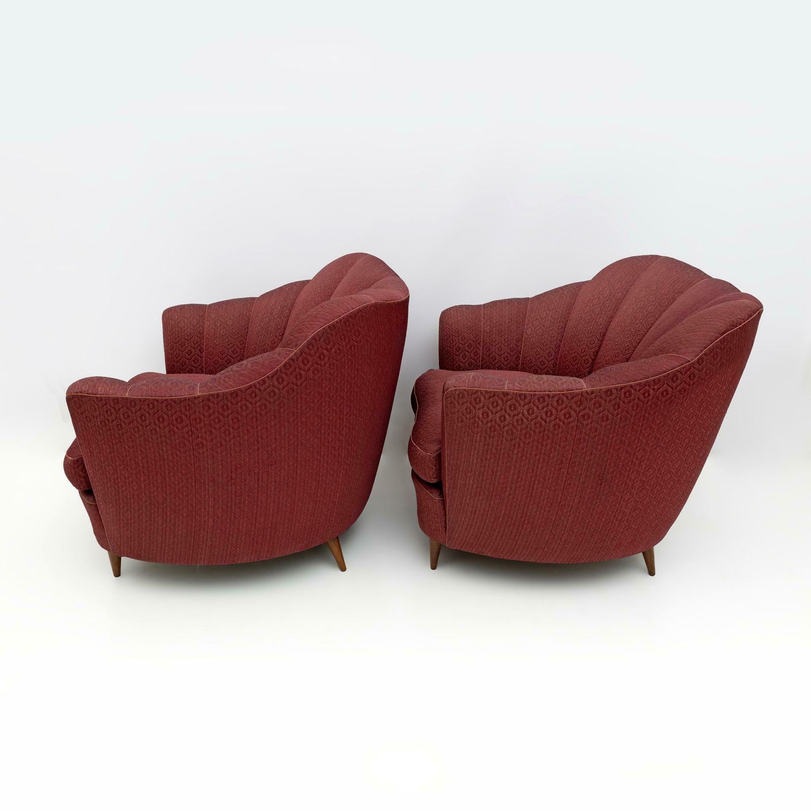 Pair Of Gio Ponti Mid Century Modern Velvet Armchairs For Casa E Giardino, 1950s photo for sale