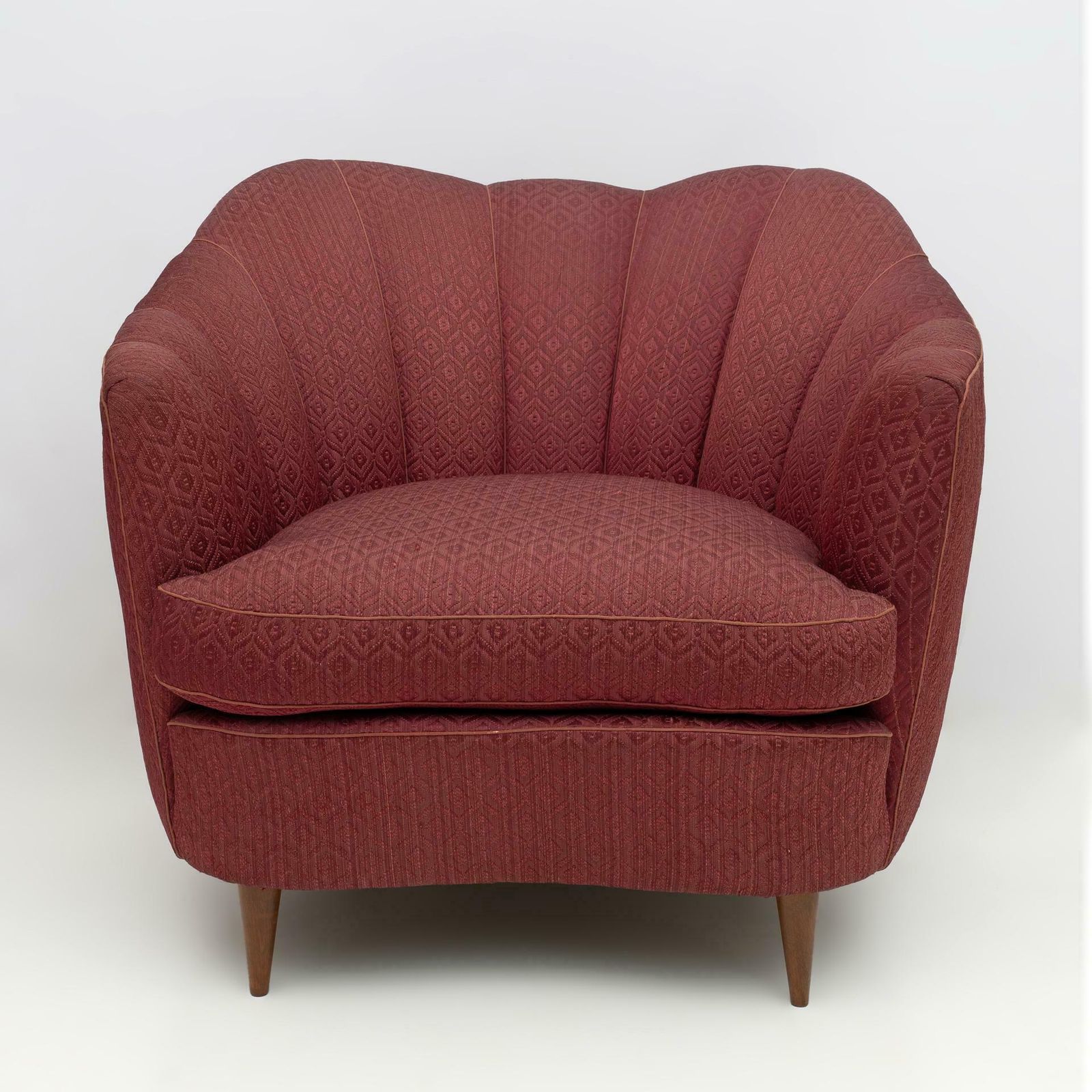 Pair Of Gio Ponti Mid Century Modern Velvet Armchairs For Casa E Giardino, 1950s photo buy