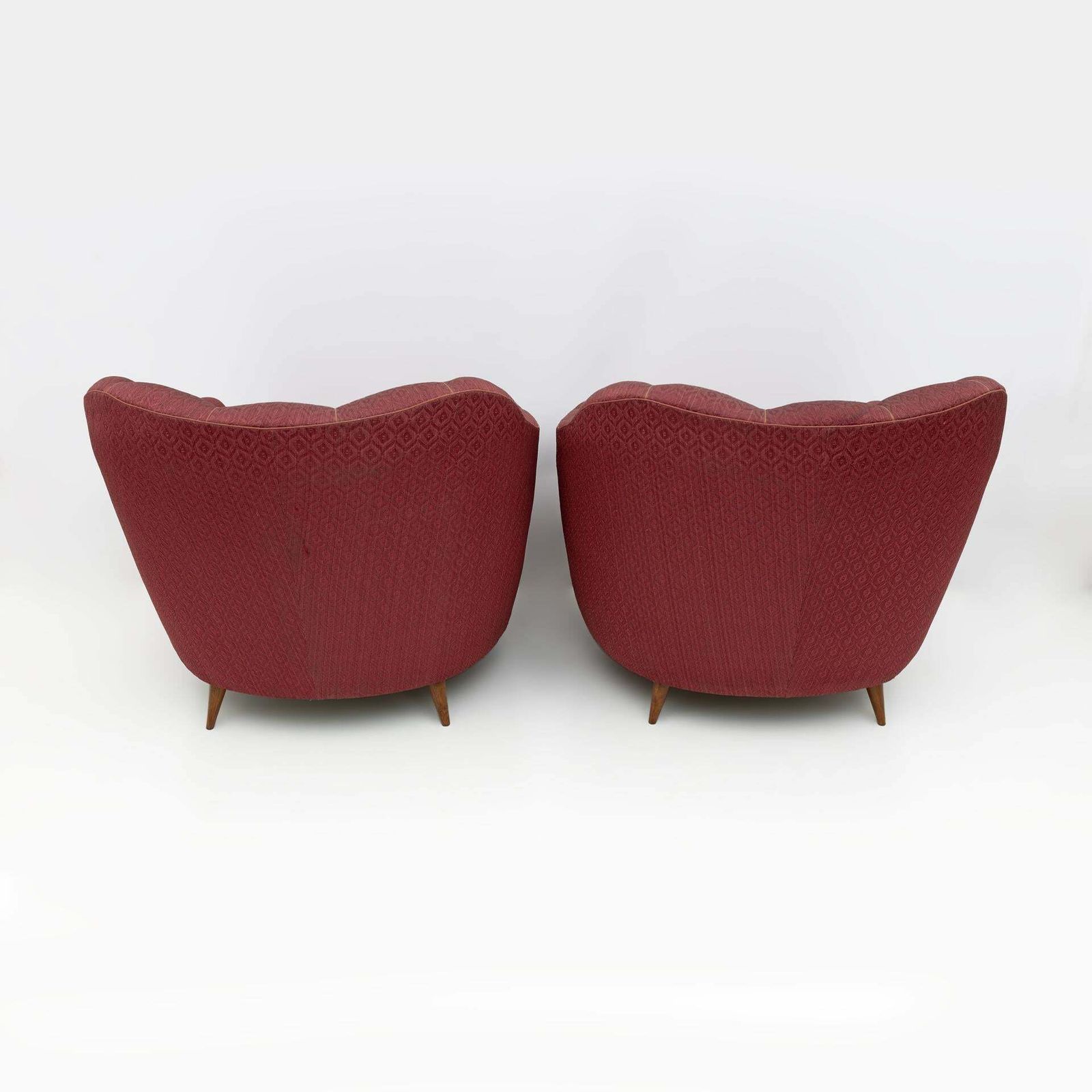 photo for sale Pair Of Gio Ponti Mid Century Modern Velvet Armchairs For Casa E Giardino, 1950s