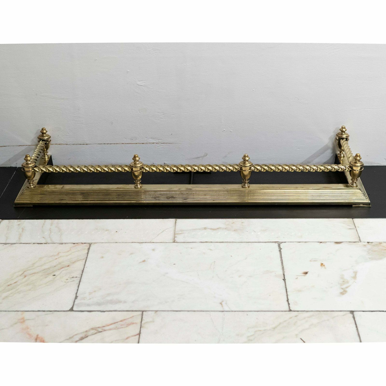 Antique Victorian Brass Fireplace Fender photo buy