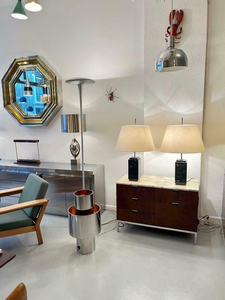 photo furniture Pair Of Black Marble Table Lamps By Florence Knoll, Us Ca. 1960s