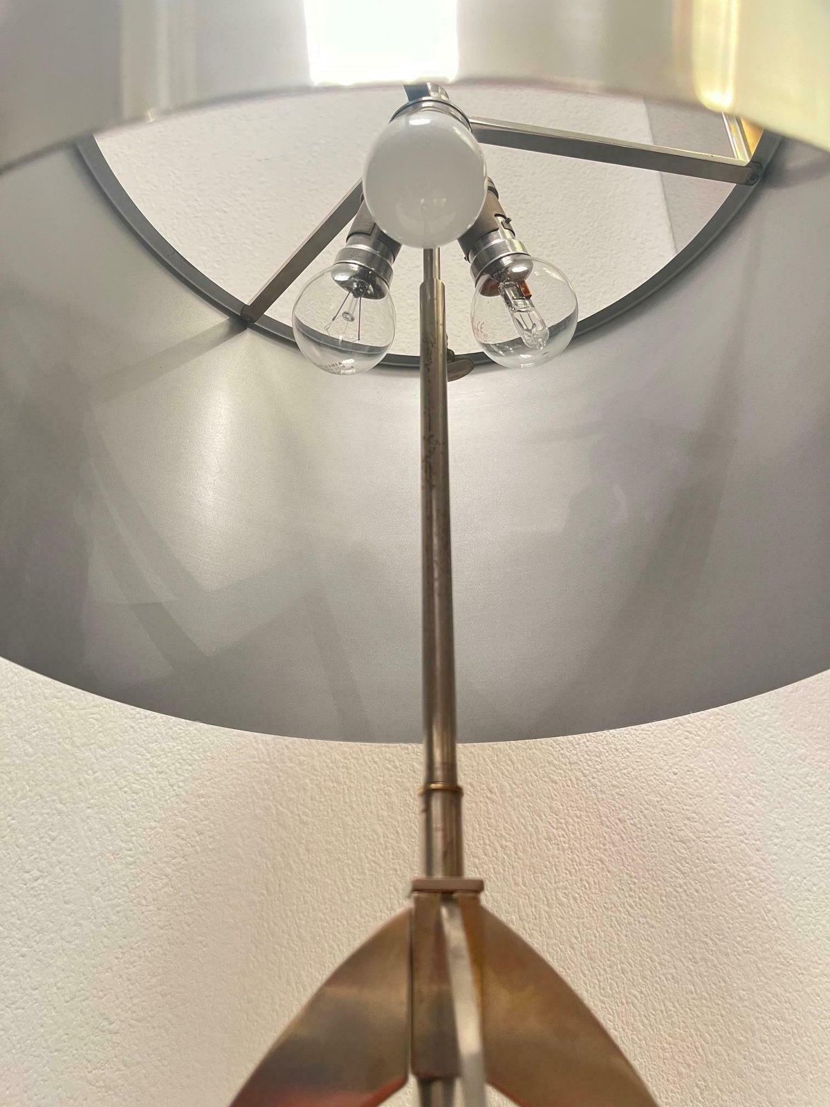 Pair Of Vintage "Ogive" Stainless Steel Table Lamps By Maison Charles Ca. 1970s photo 5285.0