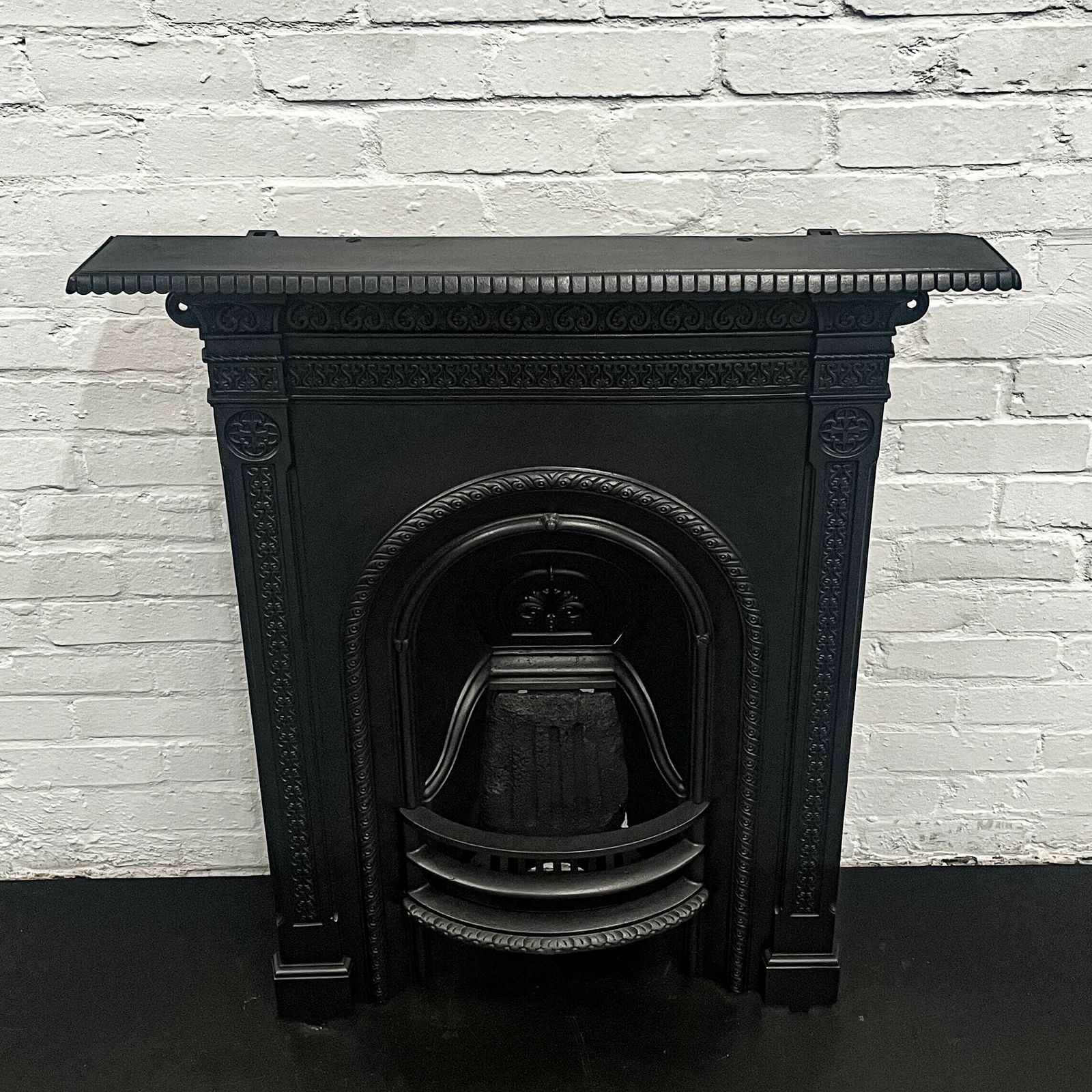 Antique Victorian Cast Iron Combination Fireplace photo vintage