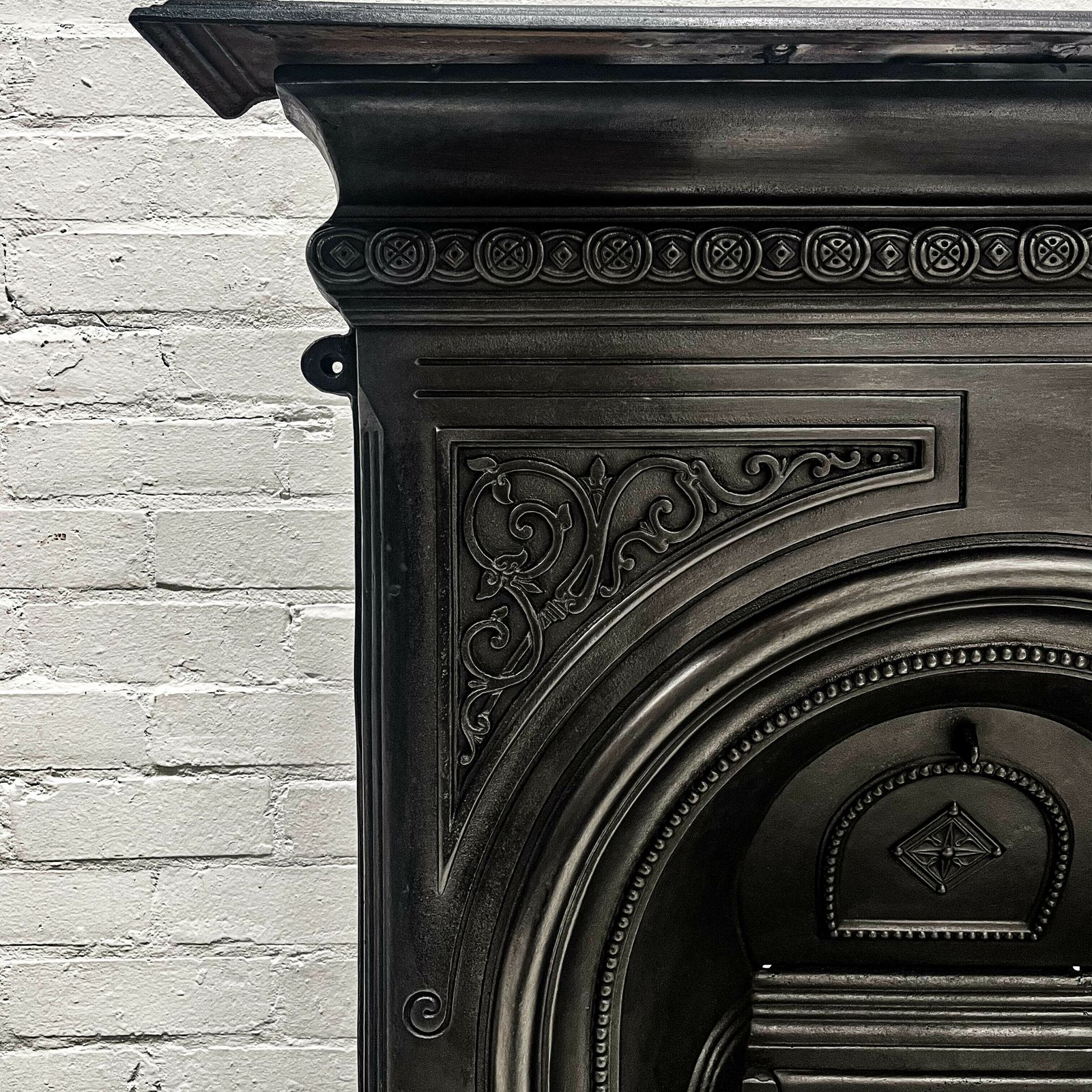 Reclaimed Victorian Cast Iron Arched Combination Fireplace photo vinterior