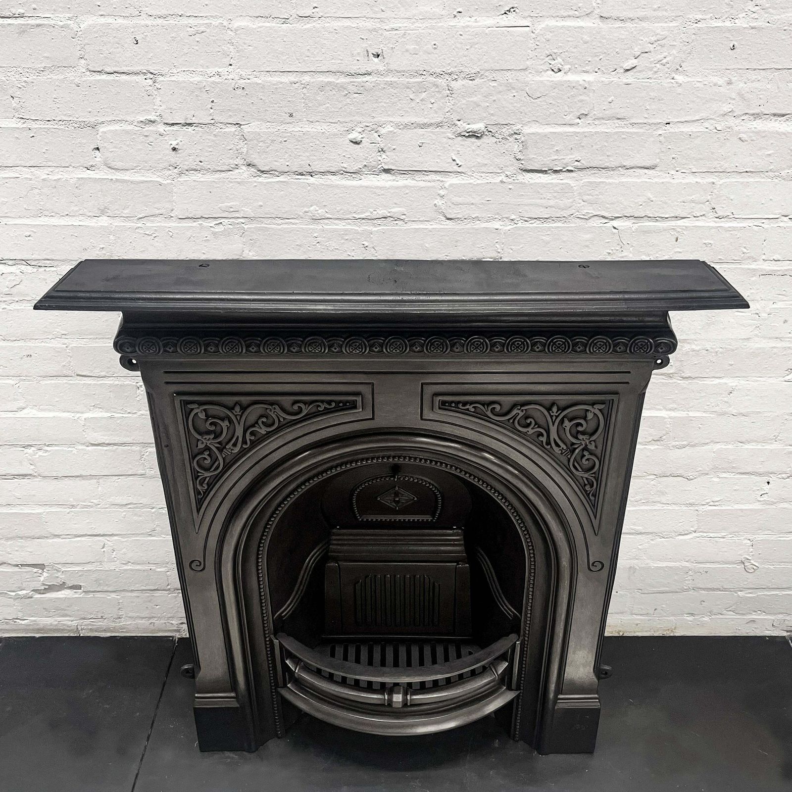 Reclaimed Victorian Cast Iron Arched Combination Fireplace photo buy