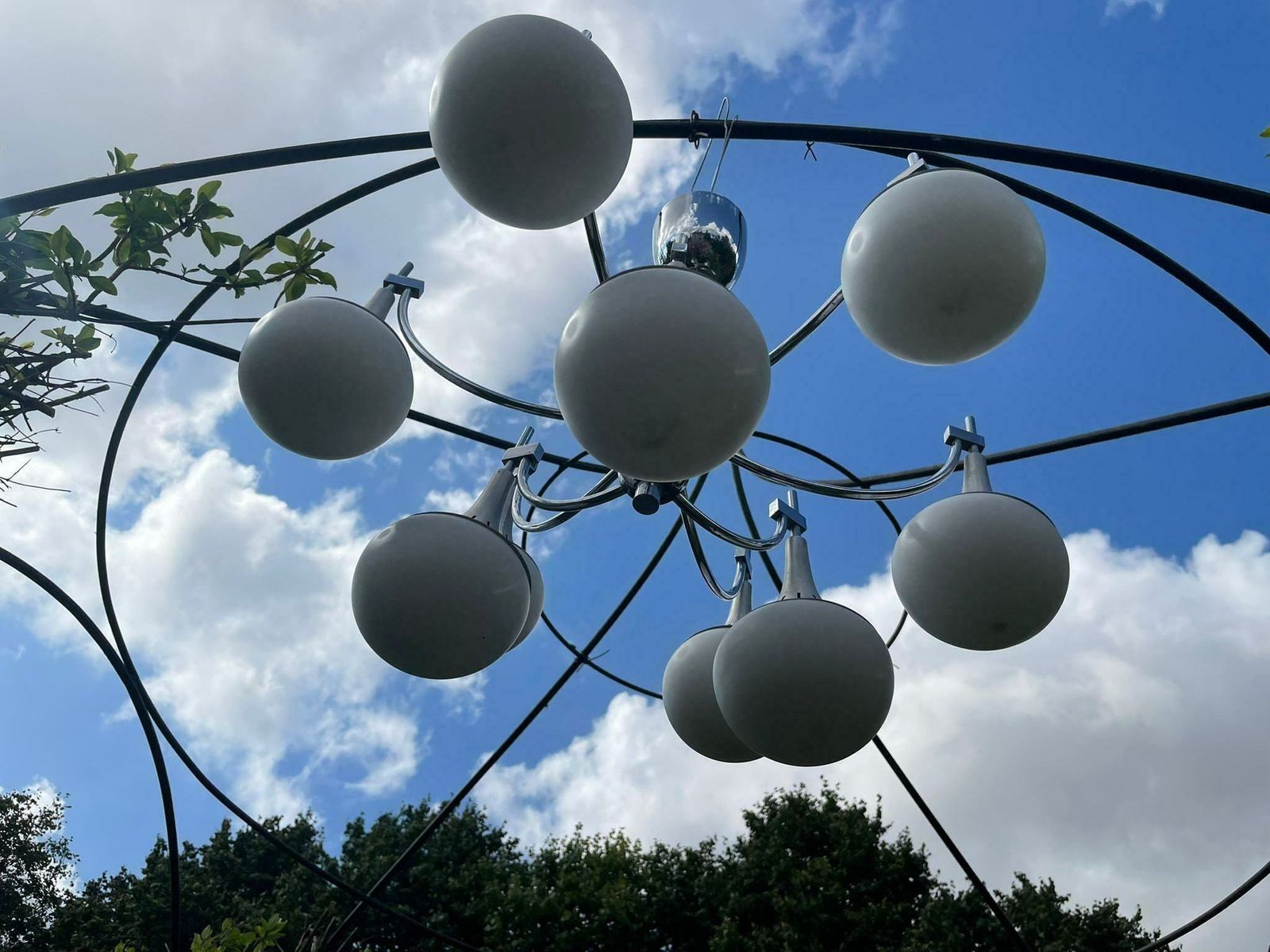 1980s Italian 'Trumpet' Chandelier In The Style Of Gaetano Sciolari photo 650.0