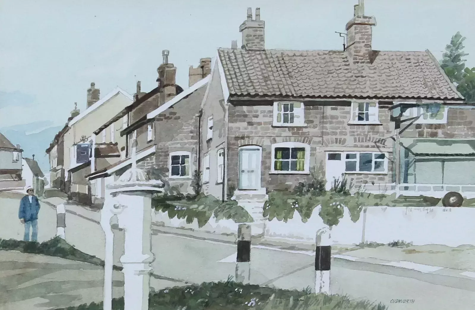 Watercolour By Jack Cudworth. Titled "Main Street, Debenham" photo furniture