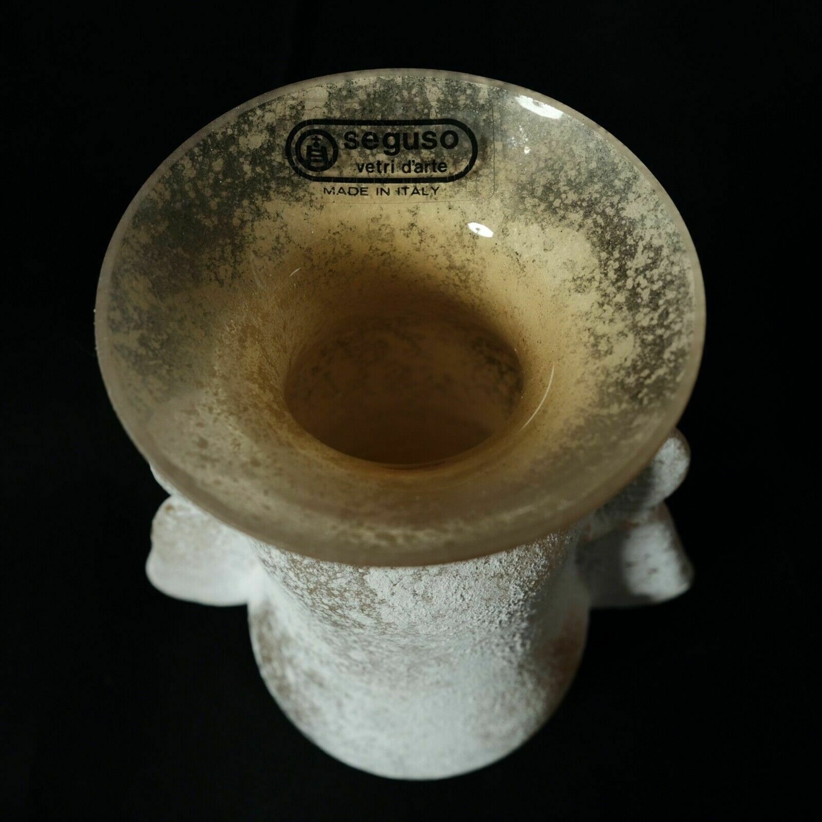 Pair Of Seguso Vases Ocher Glass Vases Vittorio Rigattieri Murano 1970s photo 380.0