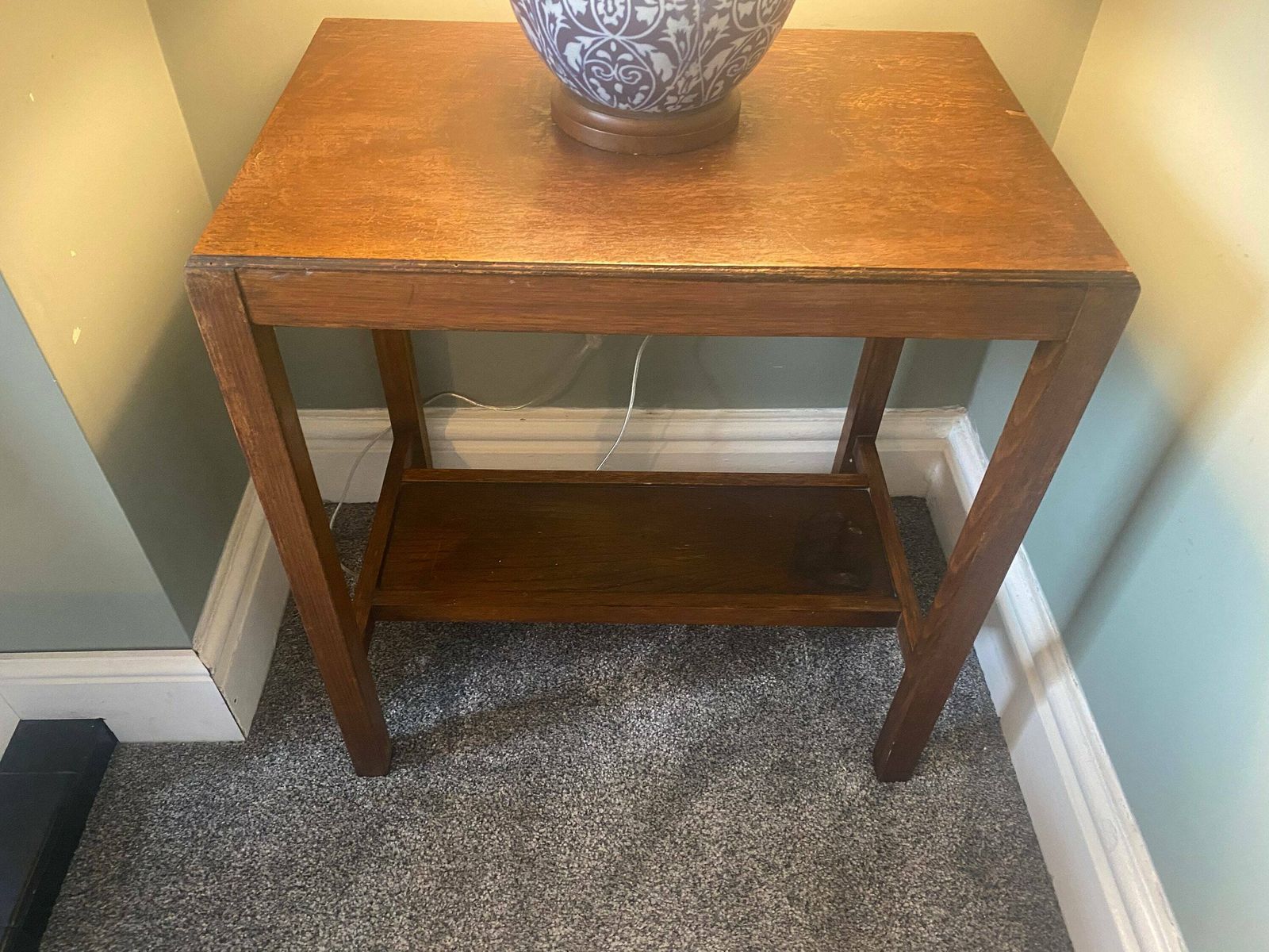 Vintage Two Tier Side Table Antique Console Table photo furniture