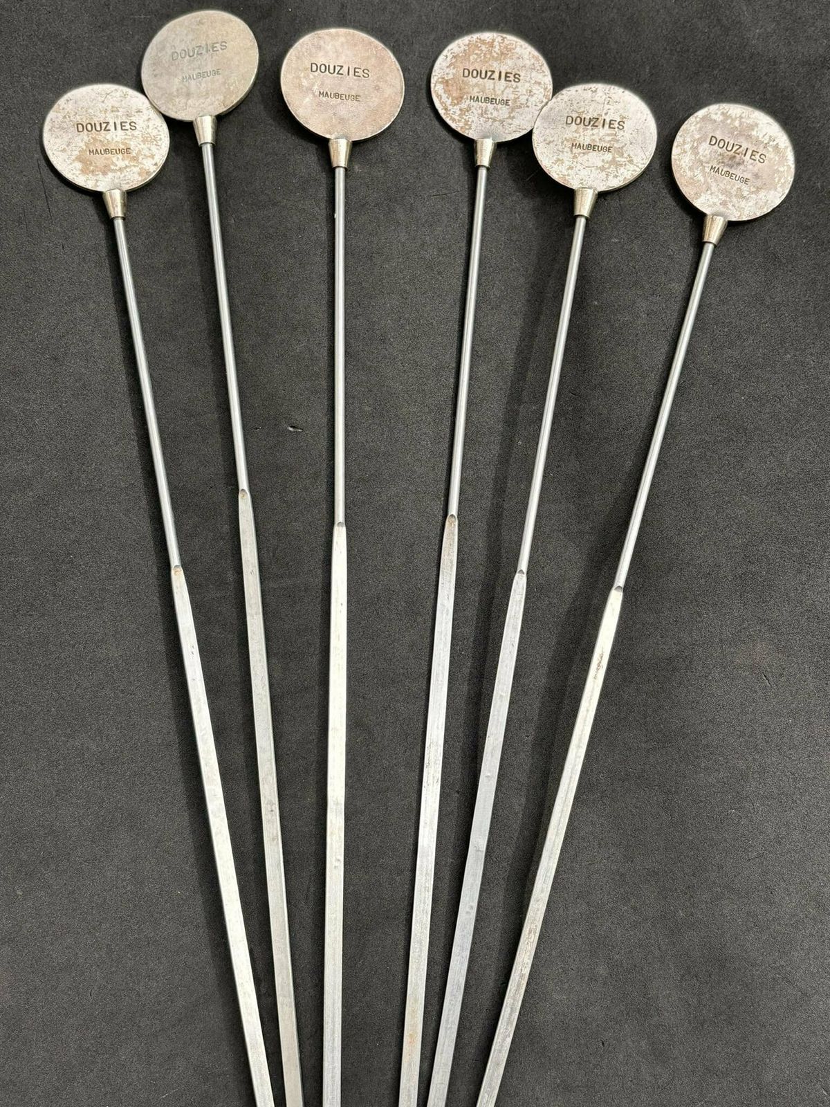 photo furniture Skewers Set 6 Old Profession Illustrations Barbecue Grill Picks Made In France Very Rare Set Hunter Gift Meat Seafood Wild Meat Gift