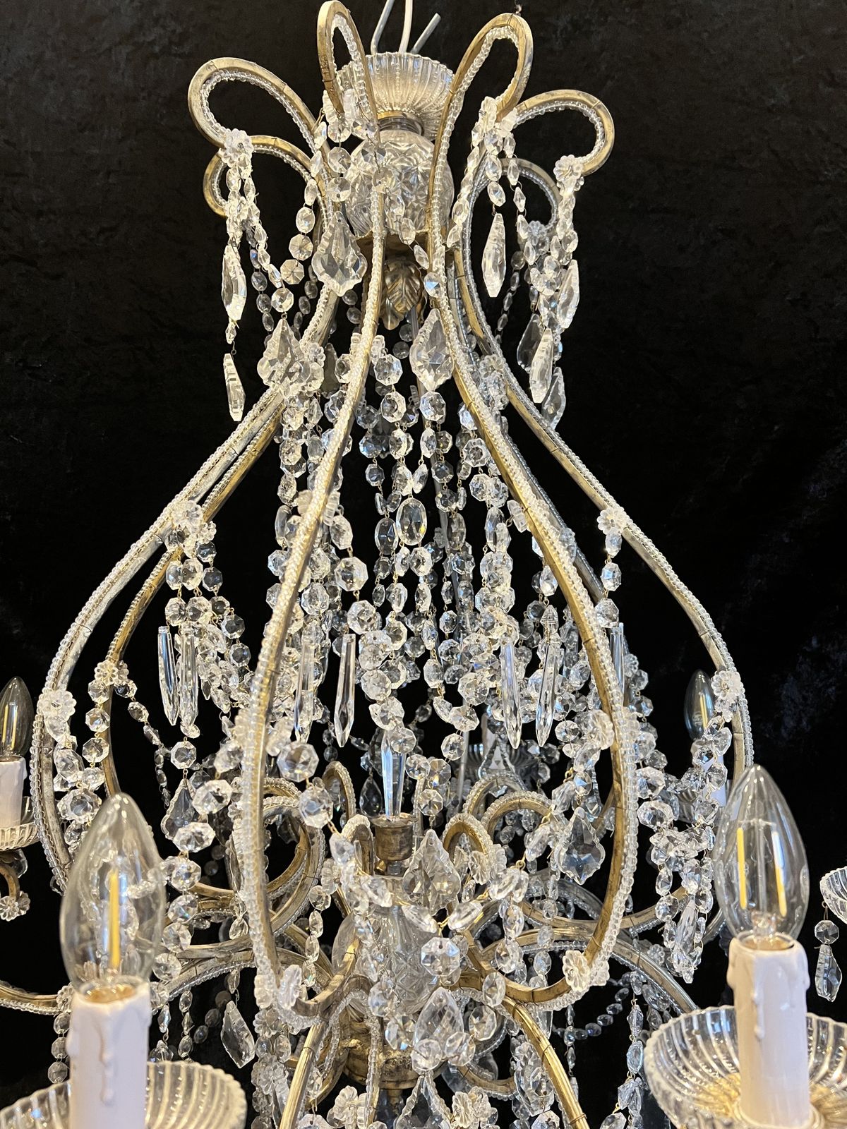 A Pair Of Eight Light Florentine Antique Chandeliers photo Lighting