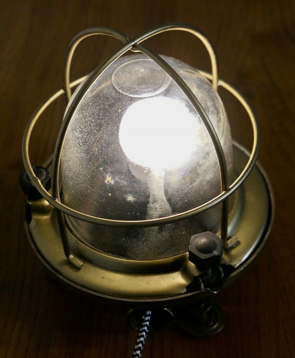 Vintage Nautical Brass Bulk Head Light photo Lighting