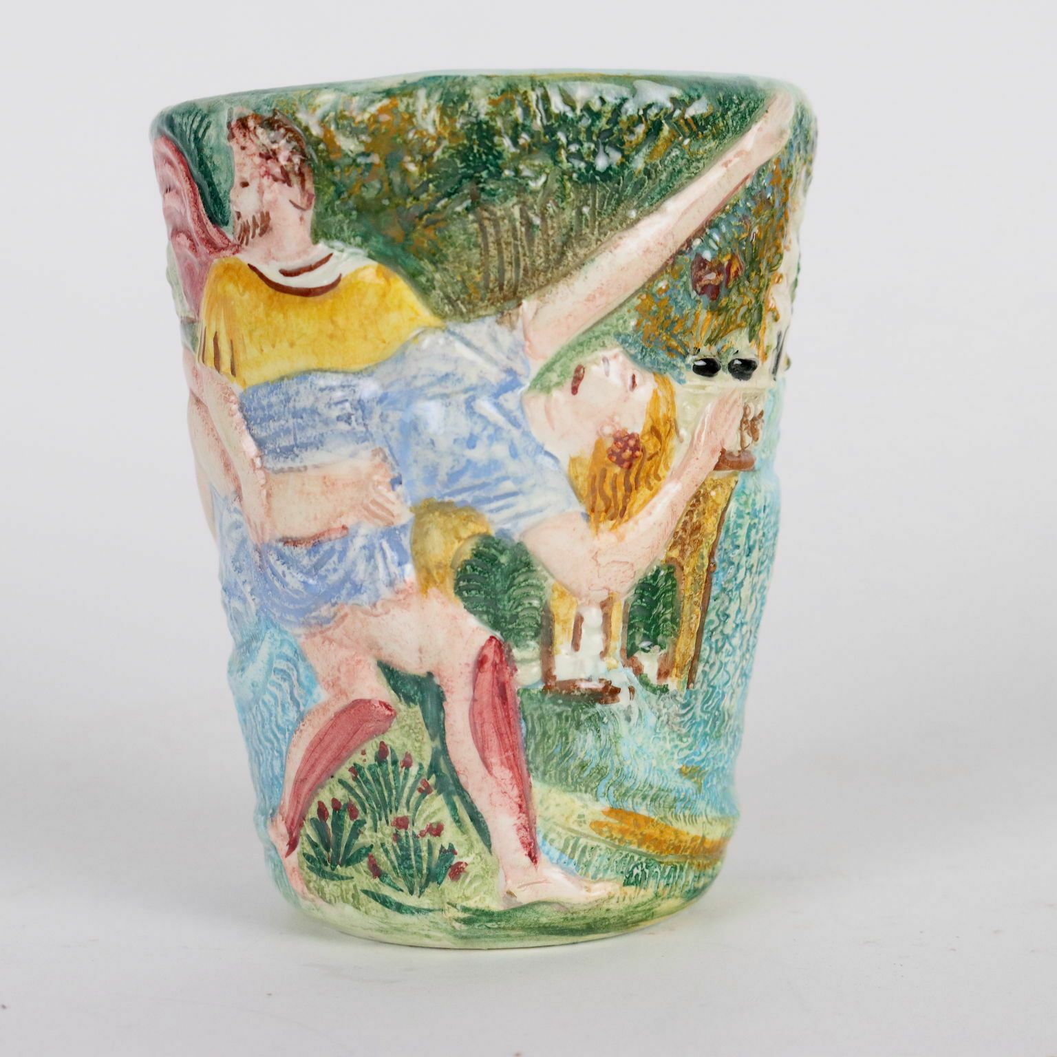 Antique Vase Majolica From Tivoli Italy XX Century photo Home Decor