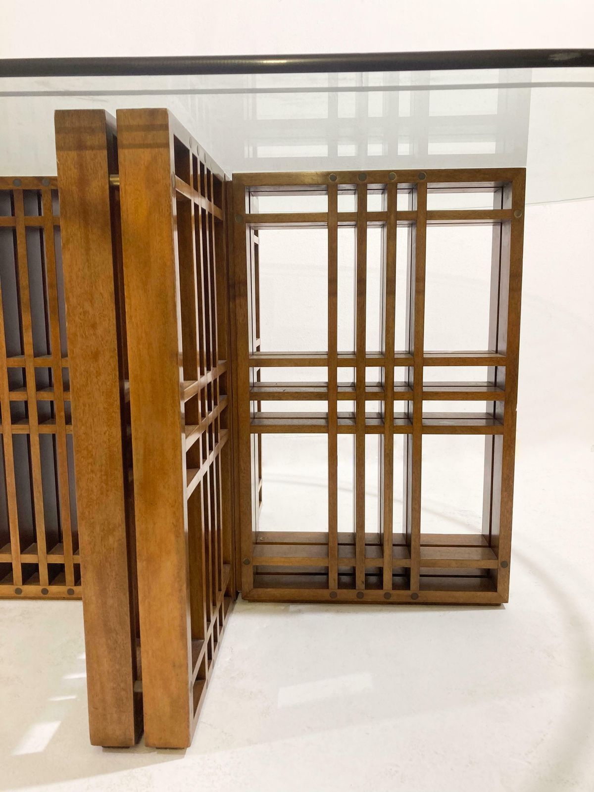 5026.0 Mid Century Modern Italian Dining Table, Wood And Glass, 1960s photo