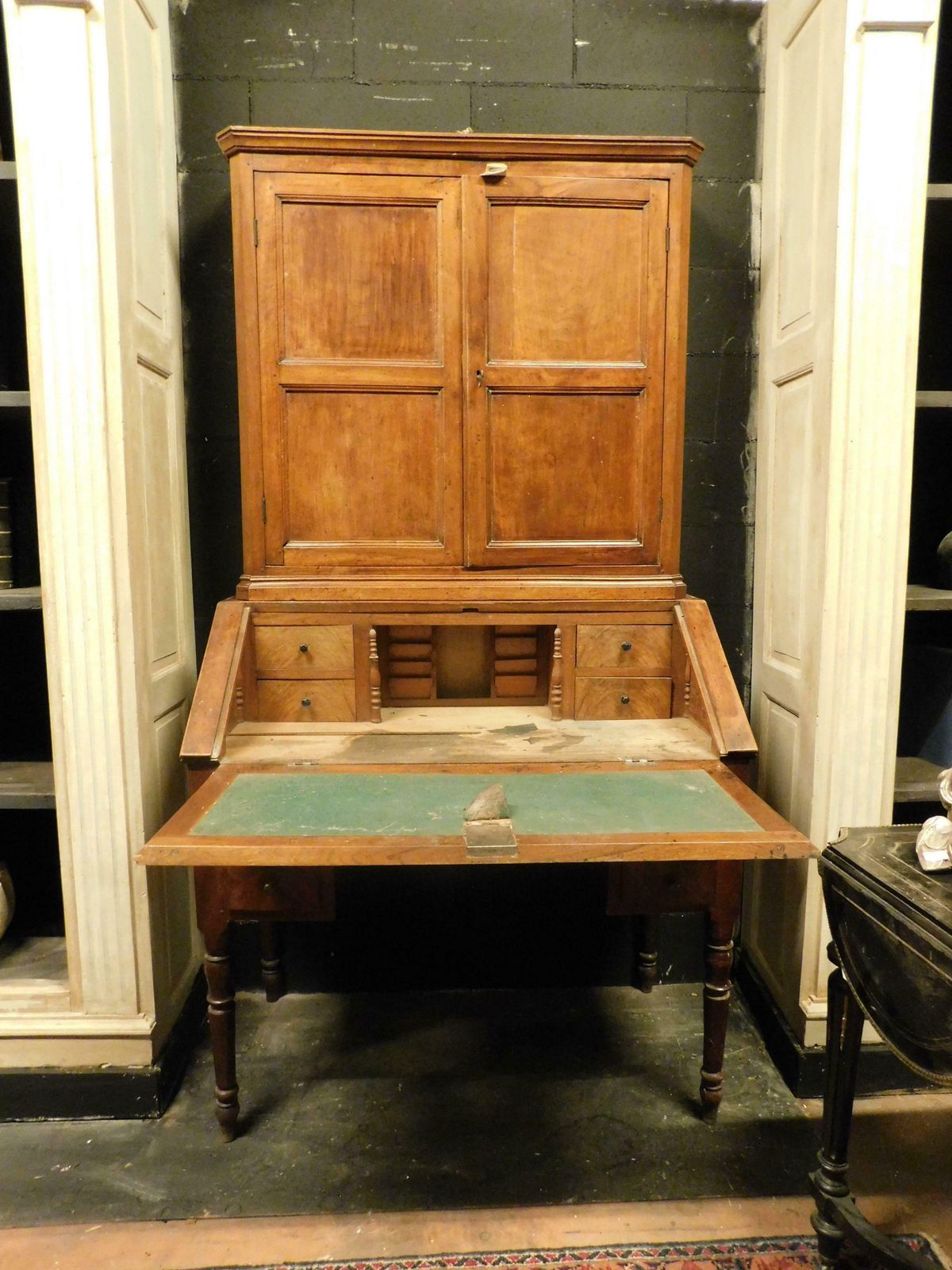 Cabinet With Flap, Walnut Desk, Italy photo furniture