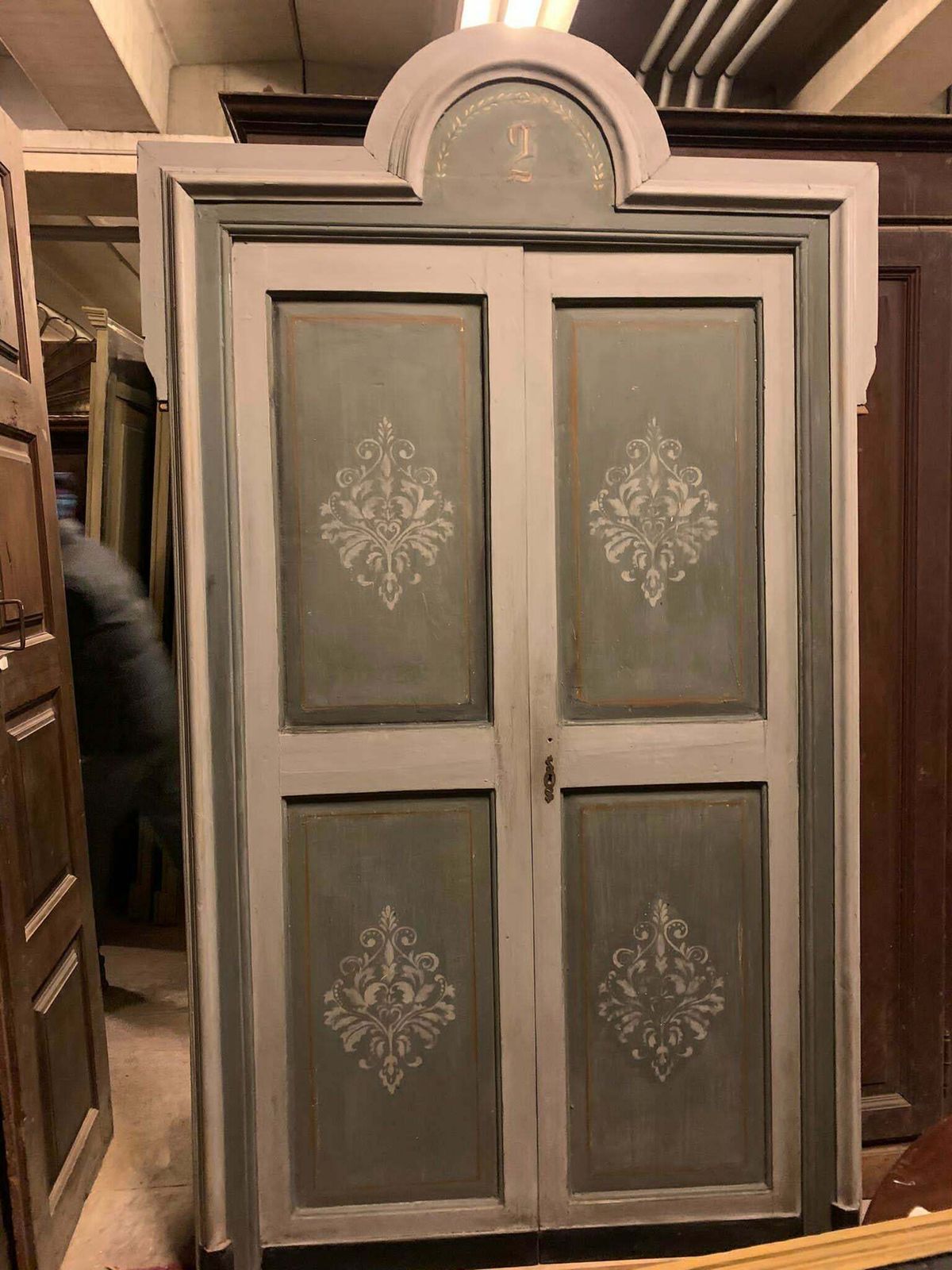 Set Of 3 Double Doors With Frame, Hand Painted, From A Hotel In Italy photo buy
