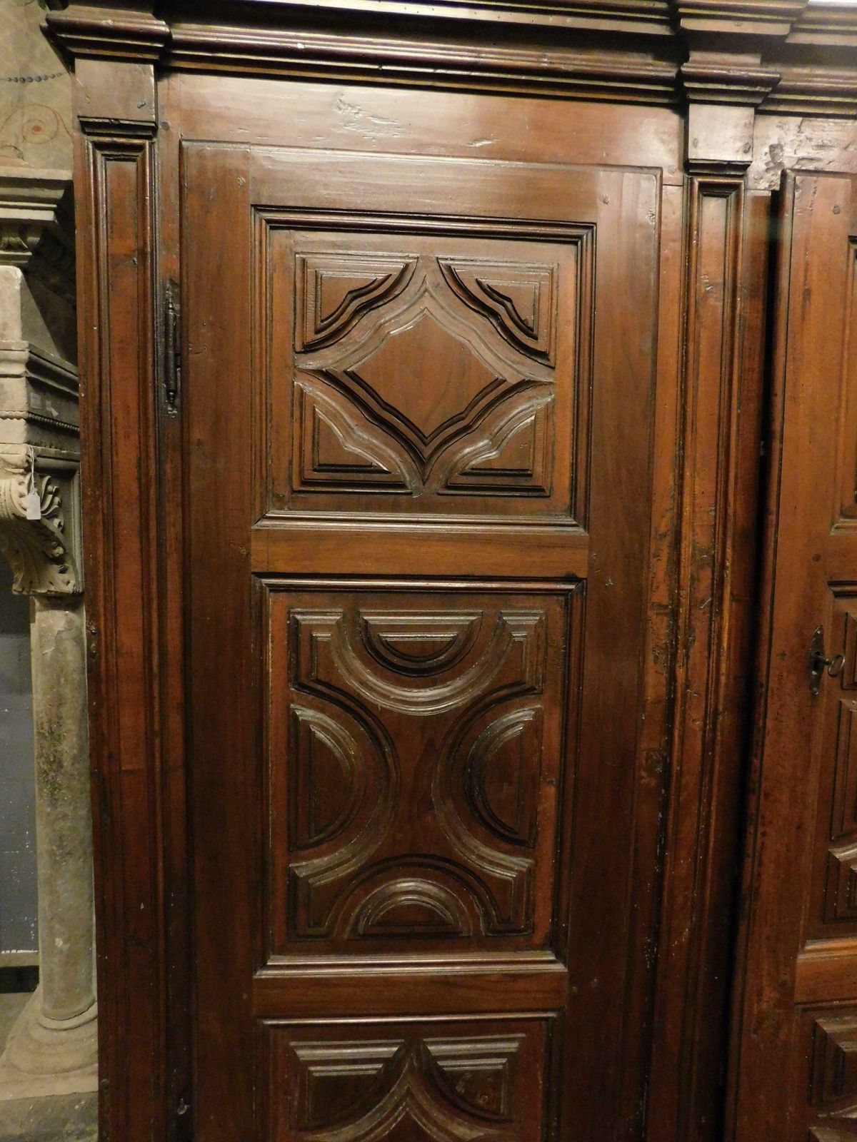 photo for sale Two Door Wardrobe Armoires In Carved Walnut Wood, Italy
