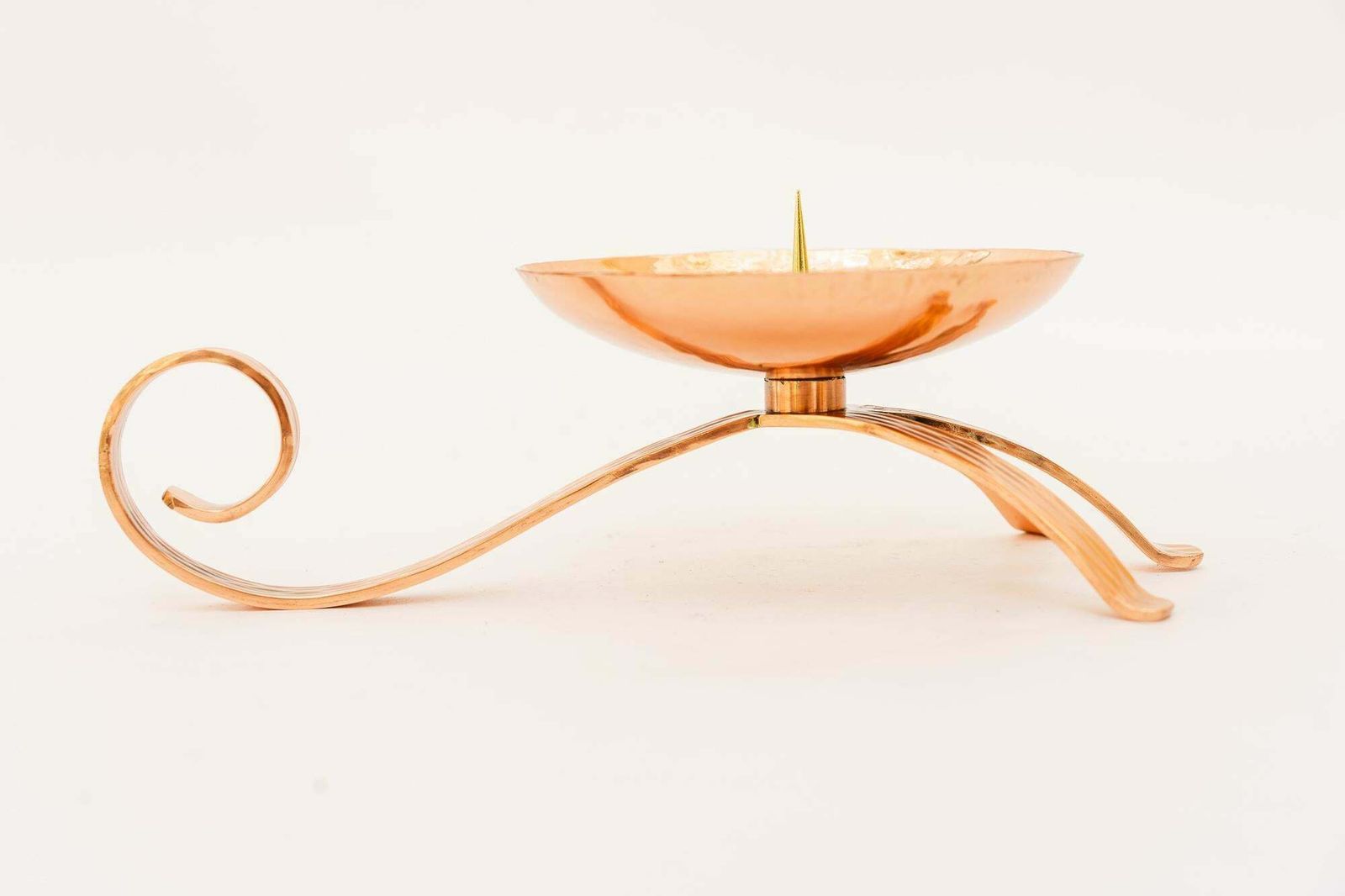 Portable Copper Candle Holder For Wine Cellars Vienna Around 1950s photo vinterior