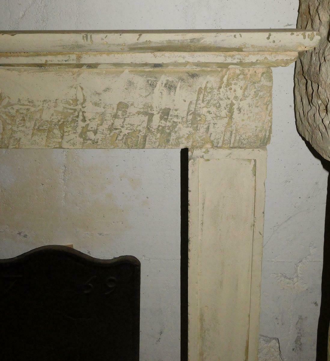 Lecce Stone Fireplace Mantle, Carved Foliate Bas Reliefs, Italy photo Home Fixtures