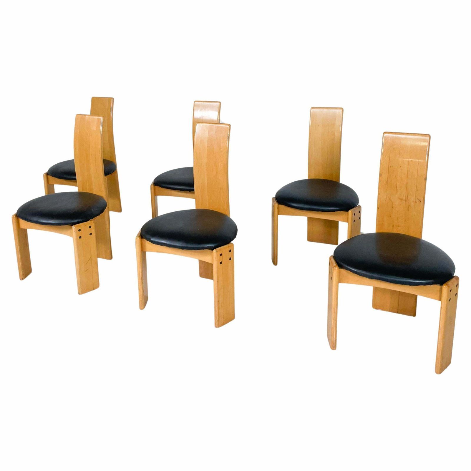 Set Of 6 Dining Chairs By Mario Marenco For Mobil Girgi, Italy, 1970s