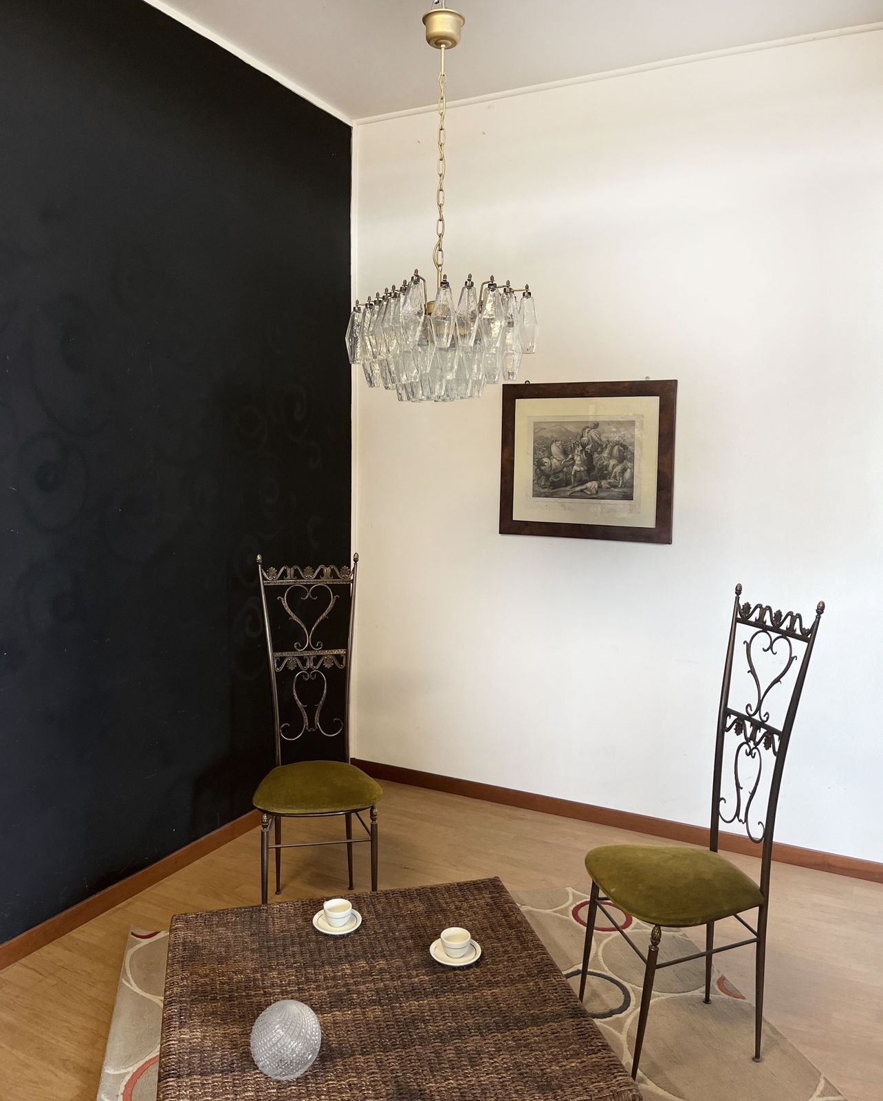 Elegant Murano Poliedri Chandelier   Carlo Scarpa   Trasparent Glasses photo Lighting
