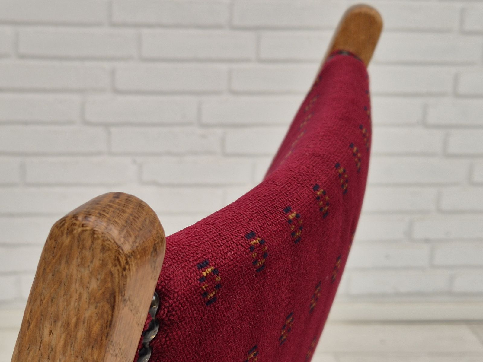 Meubels Jaren 1970 – Set Van 6 Deense Eetkamerstoelen, Zeer Goede Staat, Eikenhout. photo