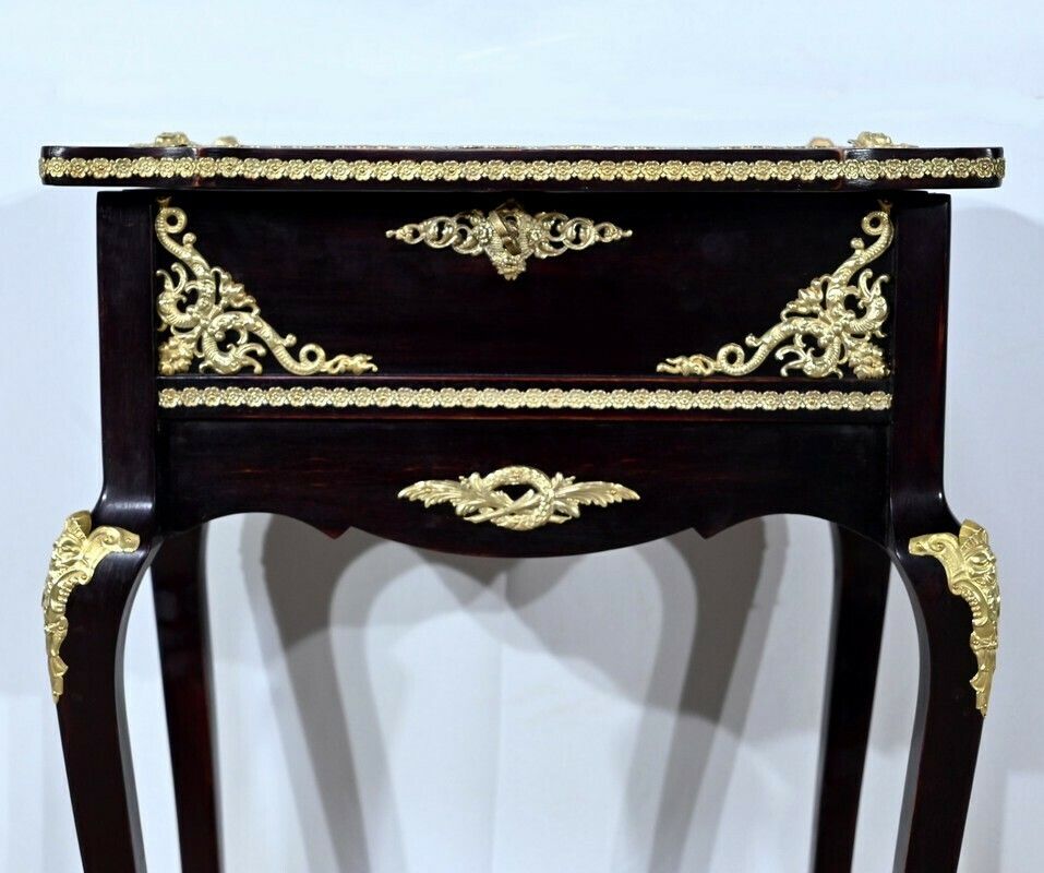 Furniture Middle Display Table In Stained Mahogany, Louis XV Style, Napoleon III Period – Mid 19th Century photo