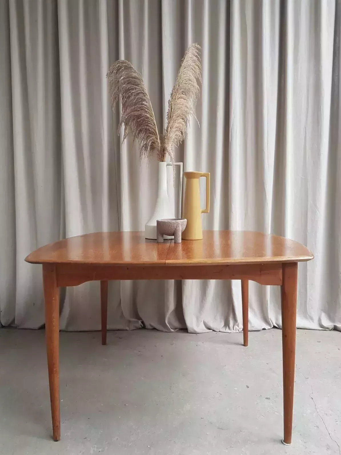 Vtg Mid Century Oak Norwegian Extending Dining Table Danish By Gustav Bahus R433