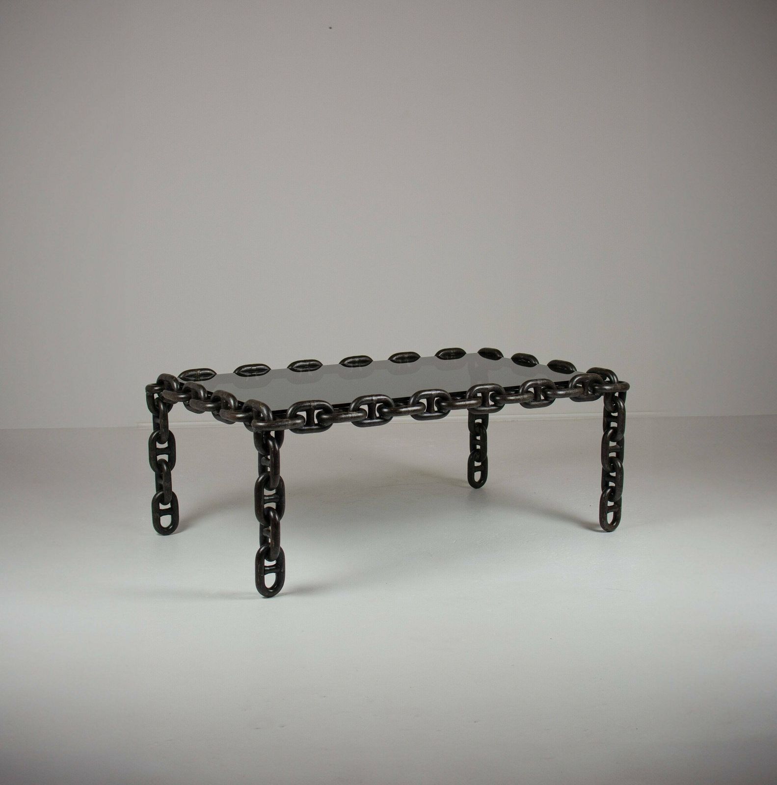 Industrial Chain Link Coffee Table, Belgium, 1970's Brutalist In The Manner Of Franz West
