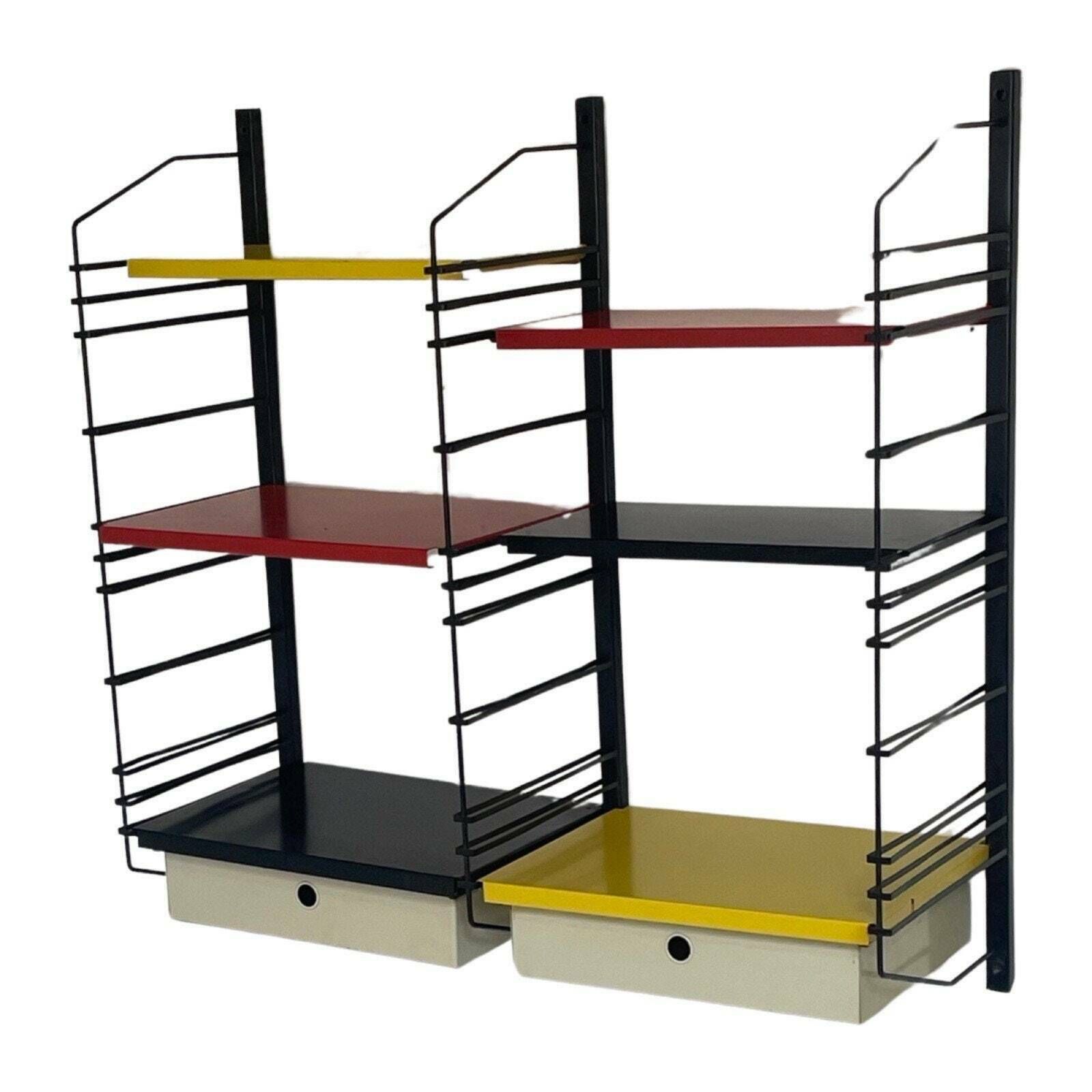 Drentea   1960's   Dutch Design   Modular Wall System With 4 Shelves And Two Drawers photo vinterior