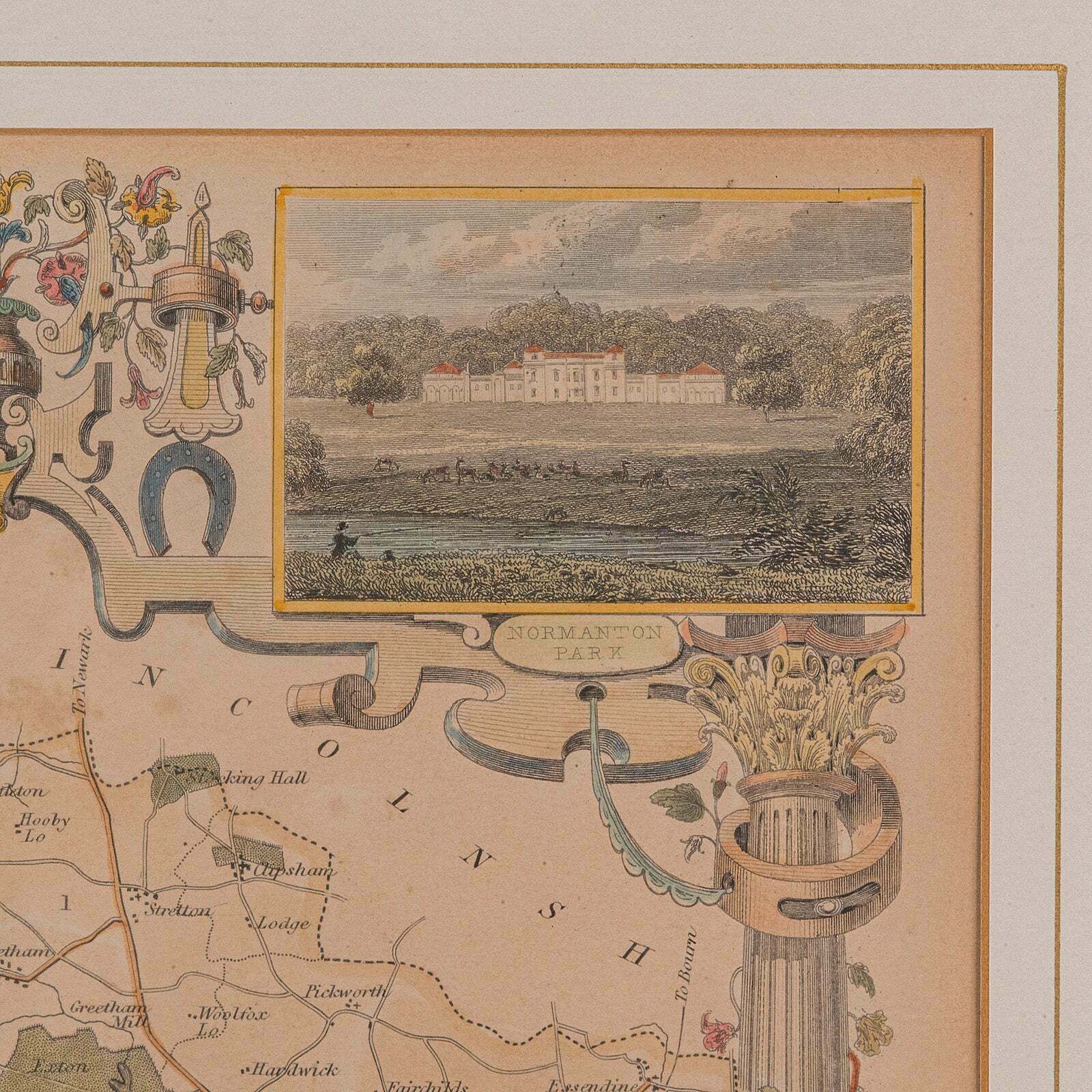 photo furniture Antique County Map, Rutlandshire, English, Framed, Cartography, Victorian, 1860