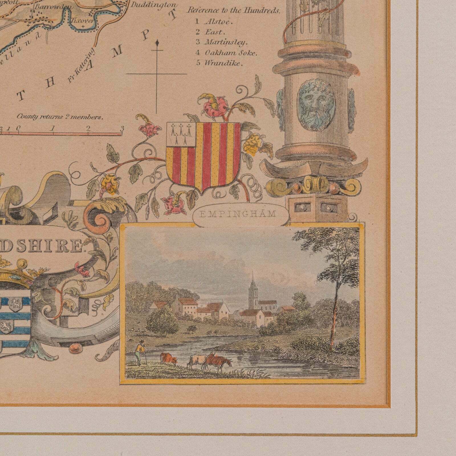 photo for sale Antique County Map, Rutlandshire, English, Framed, Cartography, Victorian, 1860