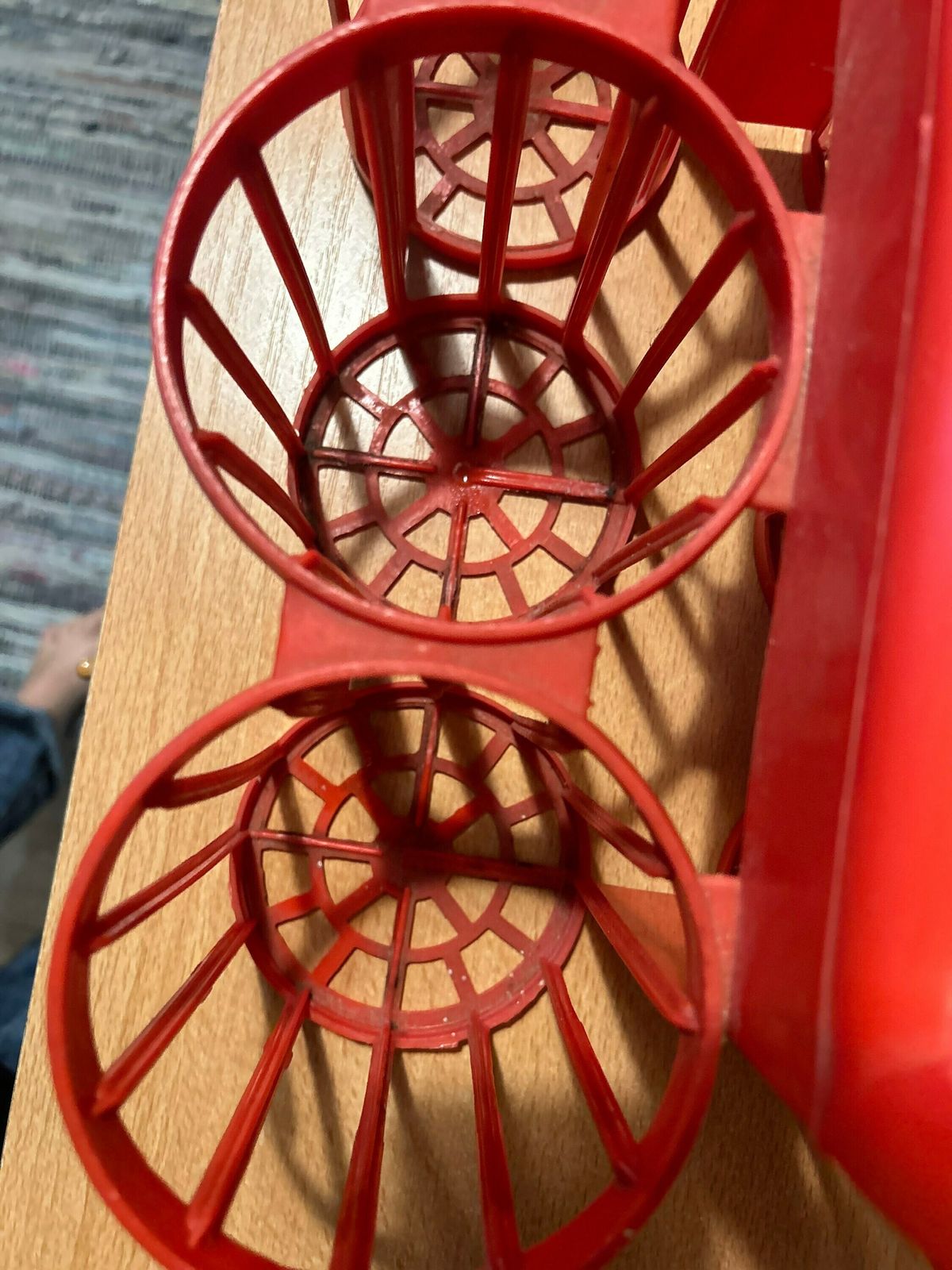 photo furniture Bottle Rack   Set Of 2 Vintage Orange Plastic Bottle Racks / Milk Bottle Racks / Wine Racks   1970s