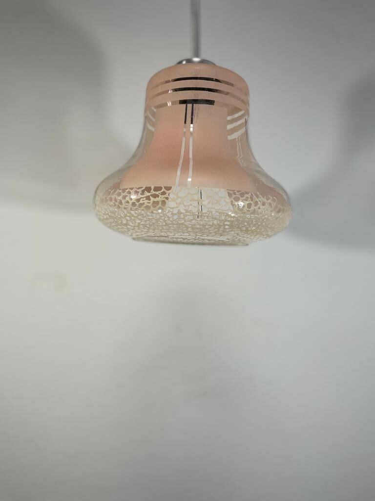 Vintage Rose Pendant Lamp / 70s Pendant Lamp / Vintage Ceiling Lamp / Retro Pendant Lamp Rose / 70s Clear Lamp/Retro / Retro Decor photo furniture