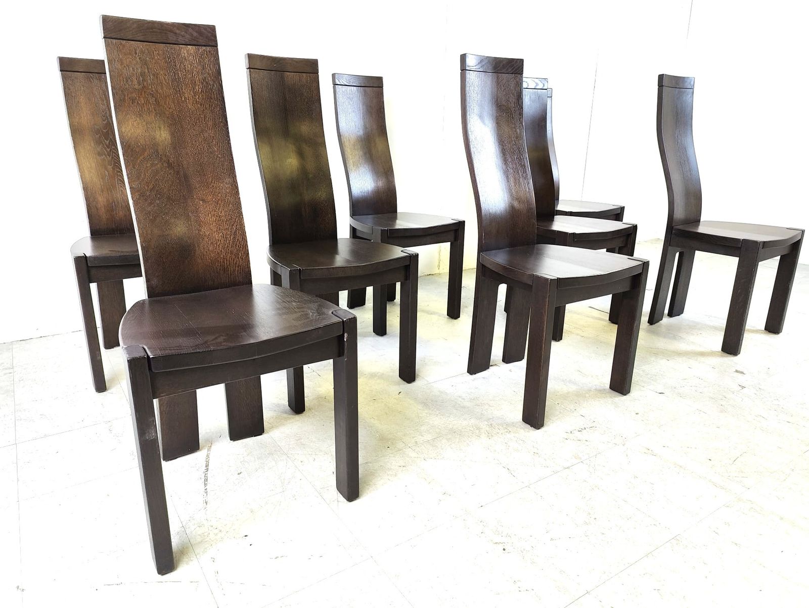 Set Of 8 Dining Chairs By Rob & Dries Van Den Berghe, 1980s photo vintage