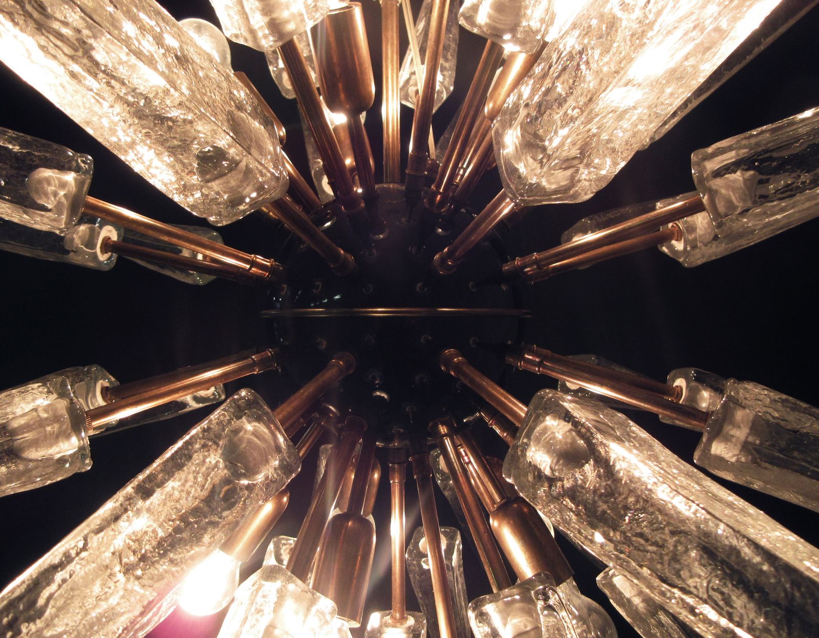 Exceptional Murano Trasparent Glass Sputnik Chandelier   51 Glasses photo Lighting