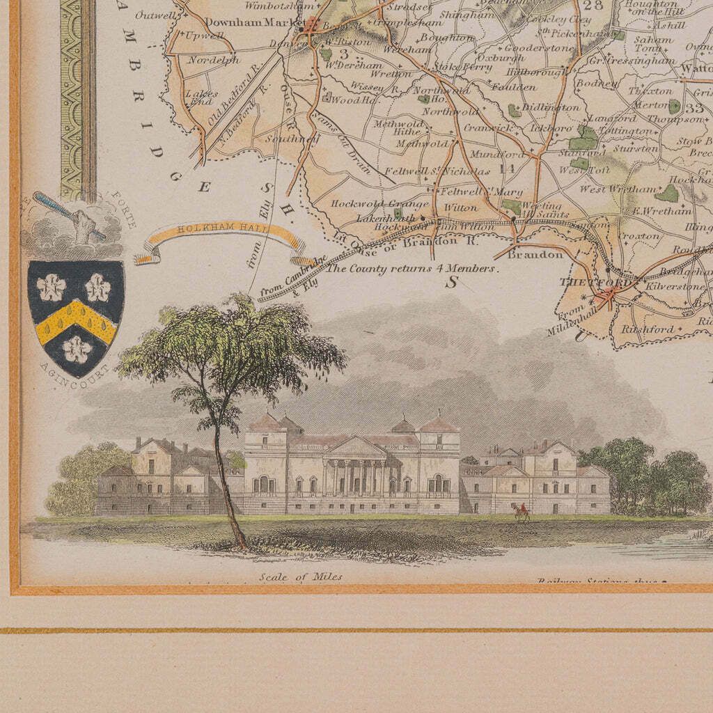 photo for sale Antique County Map, Norfolk, English, Framed Lithography, Cartography, Victorian