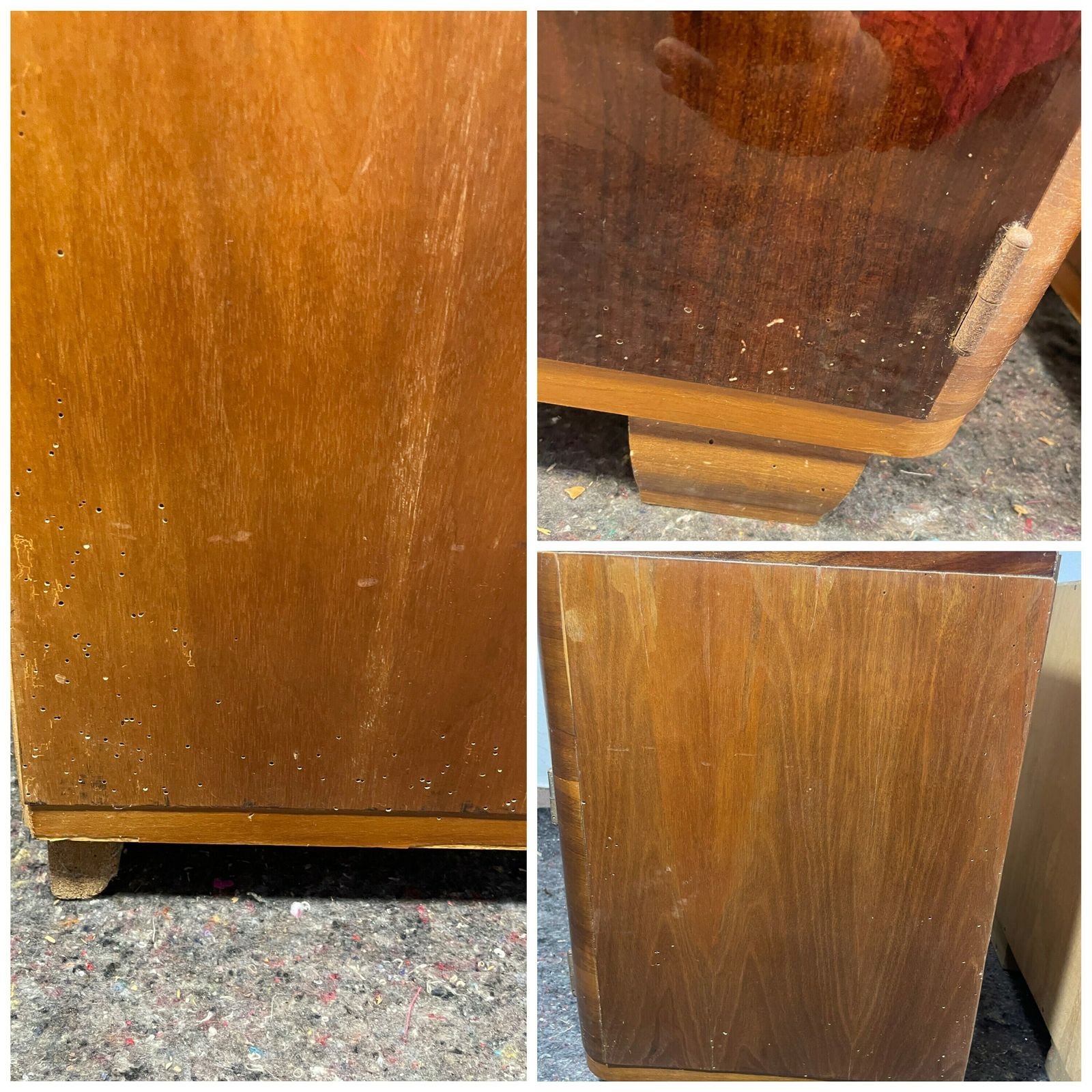 photo furniture Art Deco Bedside Tables In Wood, 40s , Vintage Nightstands, Vintage Home Decor , Retro Furniture, Vintage Furniture, Bedroom , Nightstand