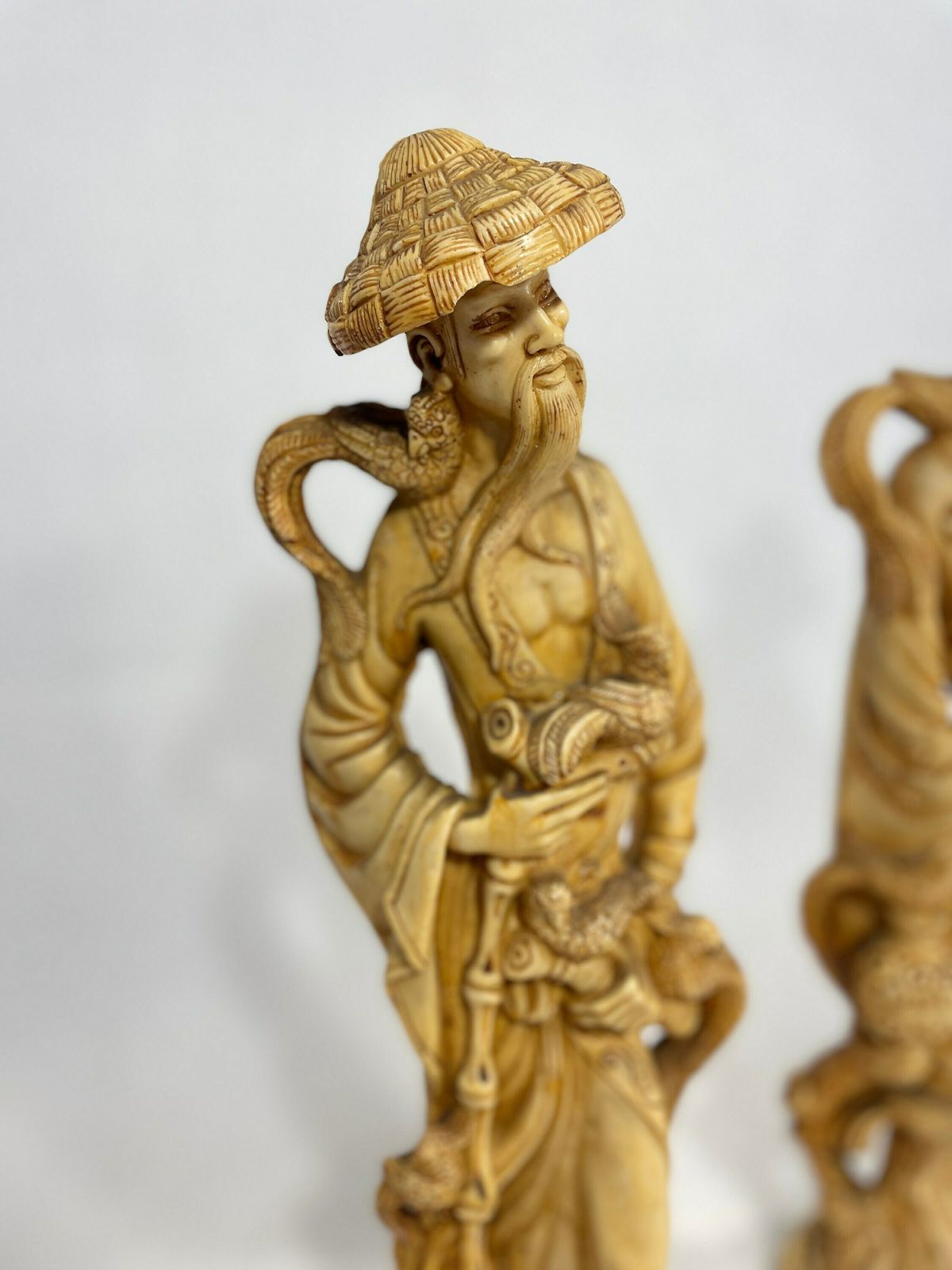 photo for sale Vintage Chinoiserie Male And Female Statuary Of Good Luck /Vintage Decor/ Vintage Interior/ Asian Art/ Retro Decor
