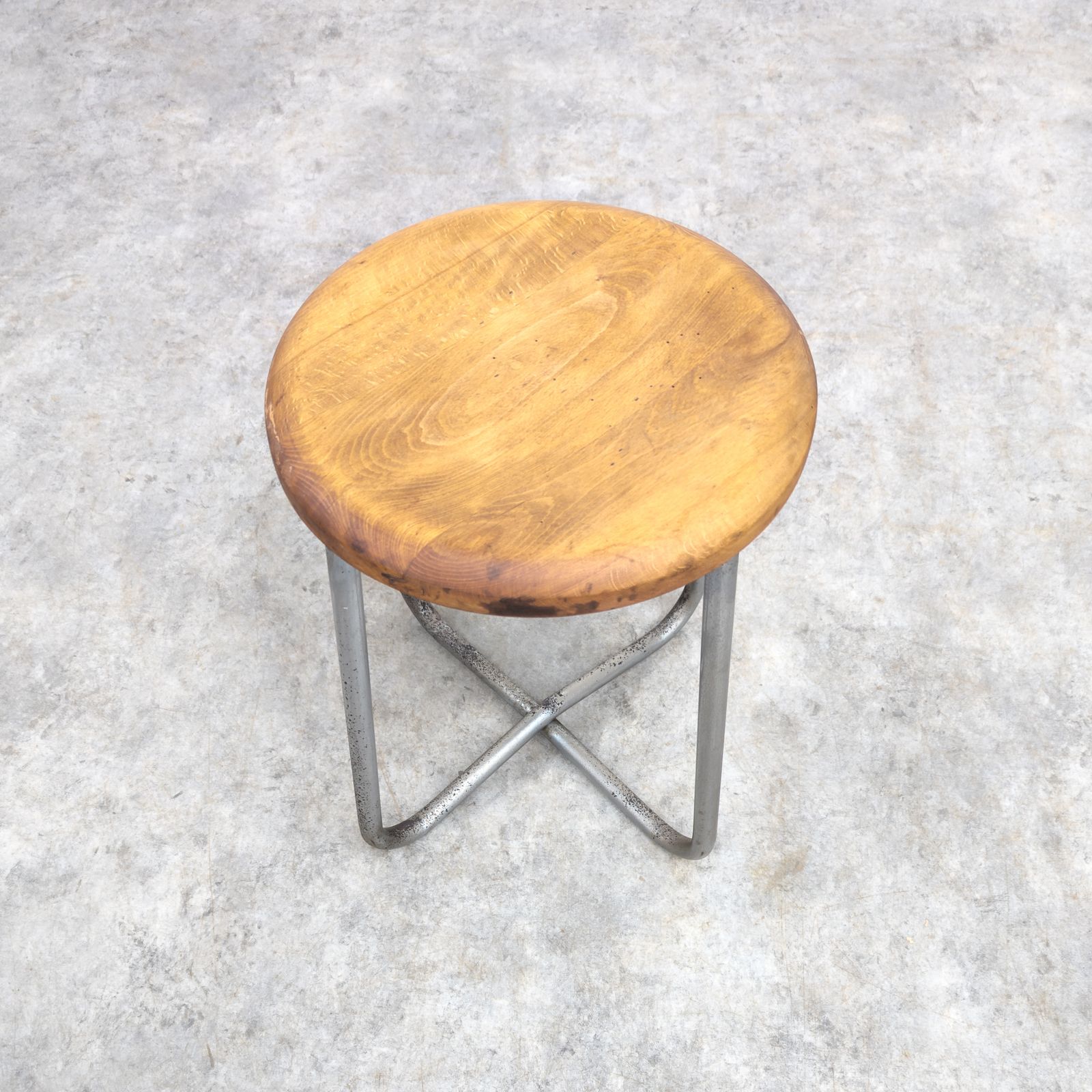 Bauhaus Tubular Steel Hocker By Karel Ort For Gottwald photo buy