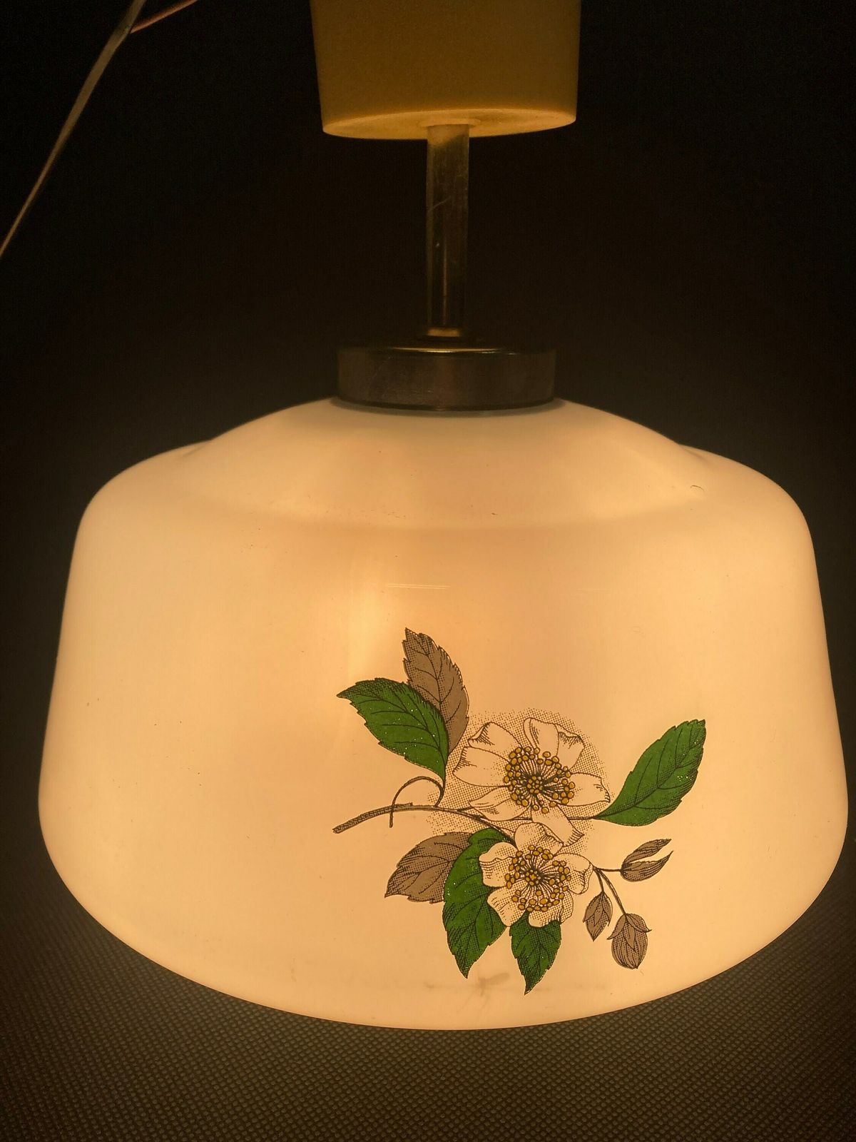 Vintage Kitchen Pendant Light / Mid Century Light / Retro Kitchen Light / Dancing Pair Applications On Glass /Yugoslavia / 1970s photo buy